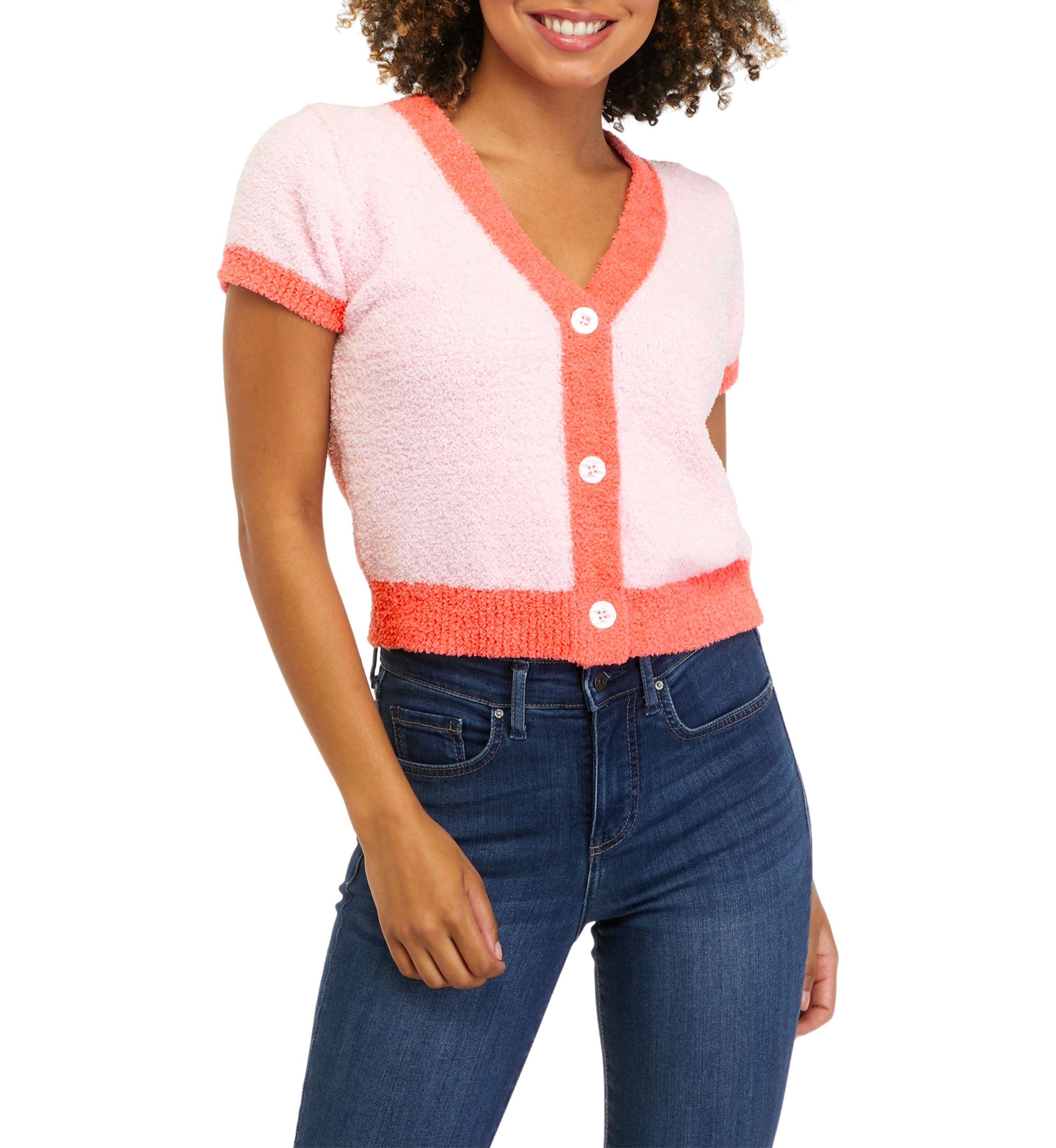 Juniors Short Sleeve Cardigan