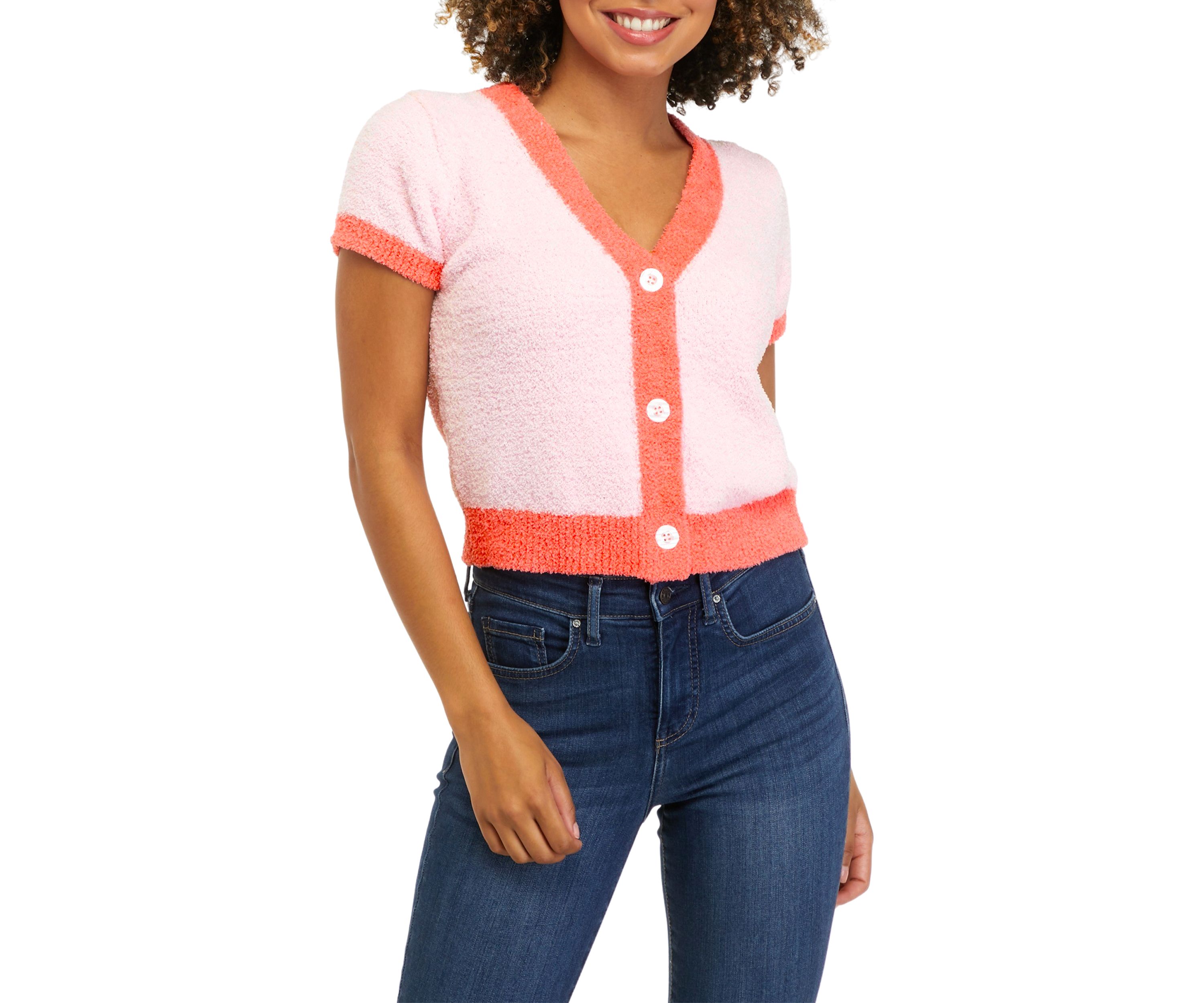 Juniors Short Sleeve Cardigan