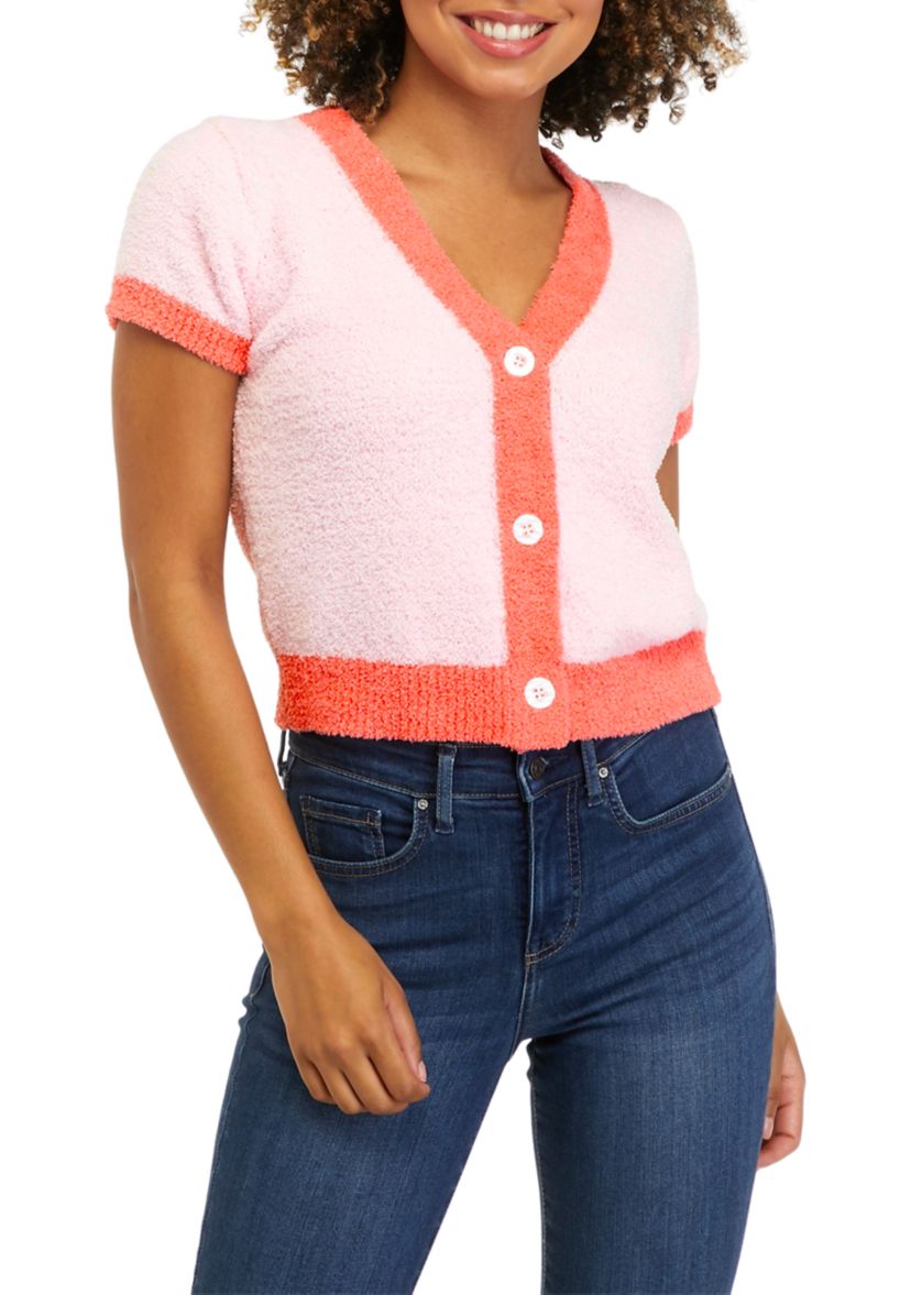 Juniors Short Sleeve Cardigan