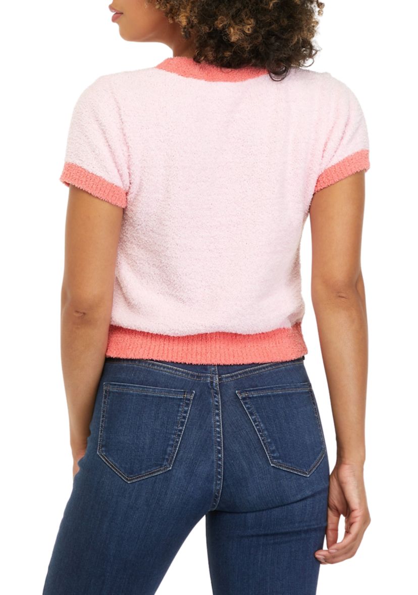 Juniors Short Sleeve Cardigan