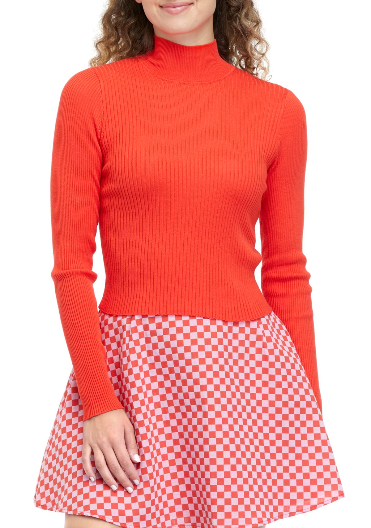 Juniors Long Sleeve Ribbed Turtleneck Sweater