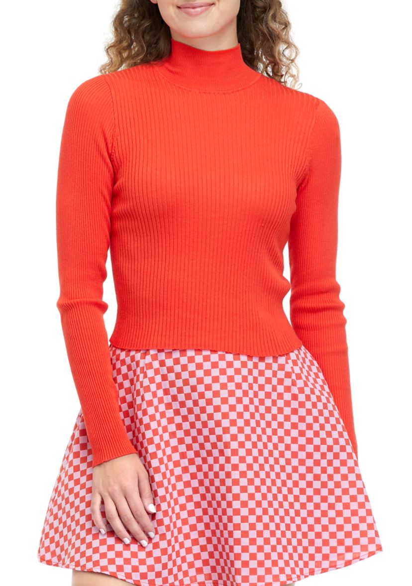 Juniors Long Sleeve Ribbed Turtleneck Sweater