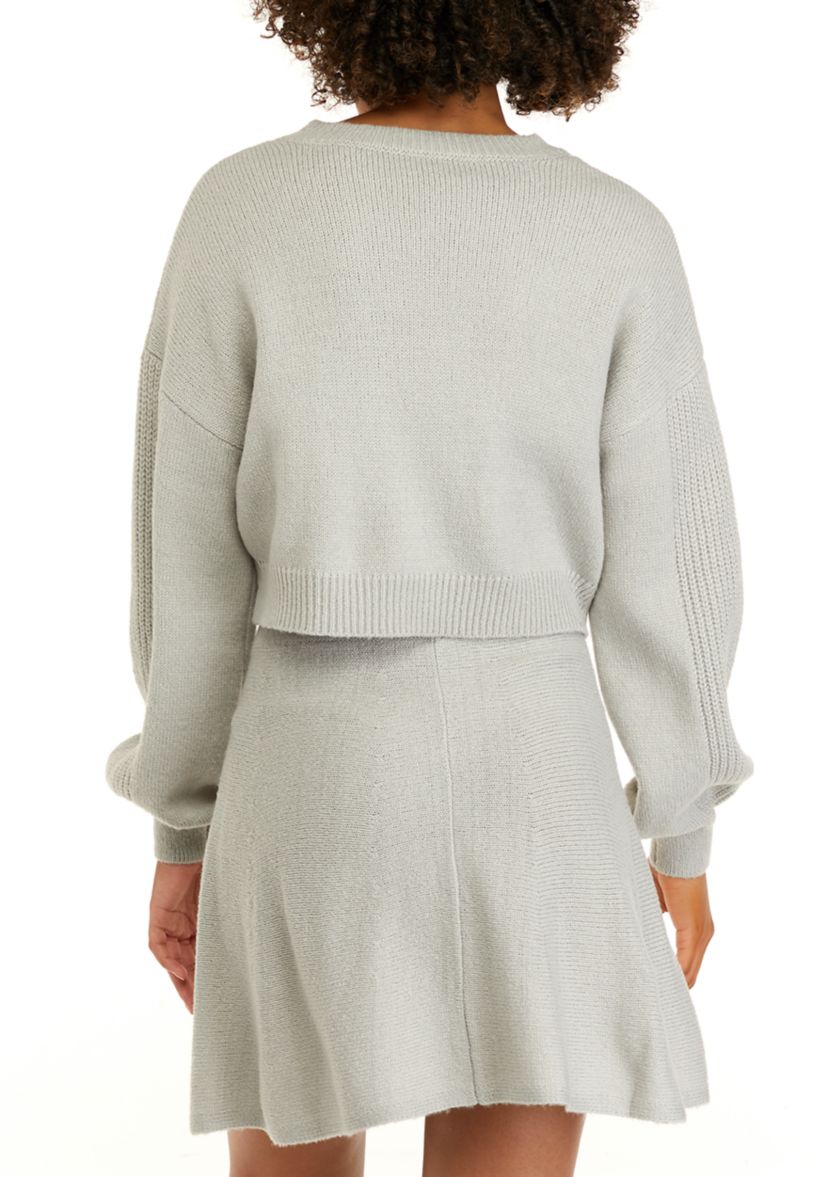Juniors Cable Cropped Cardigan