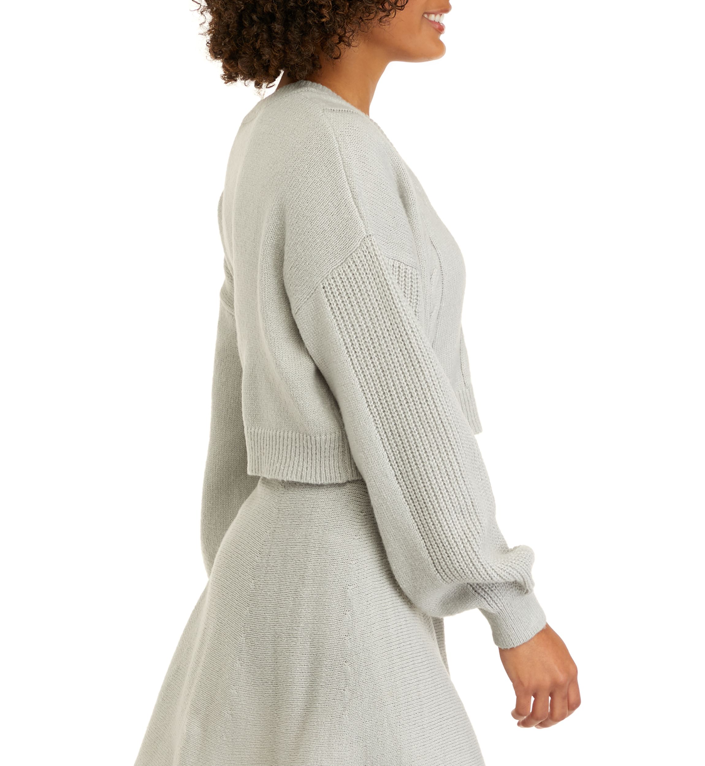 Juniors Cable Cropped Cardigan