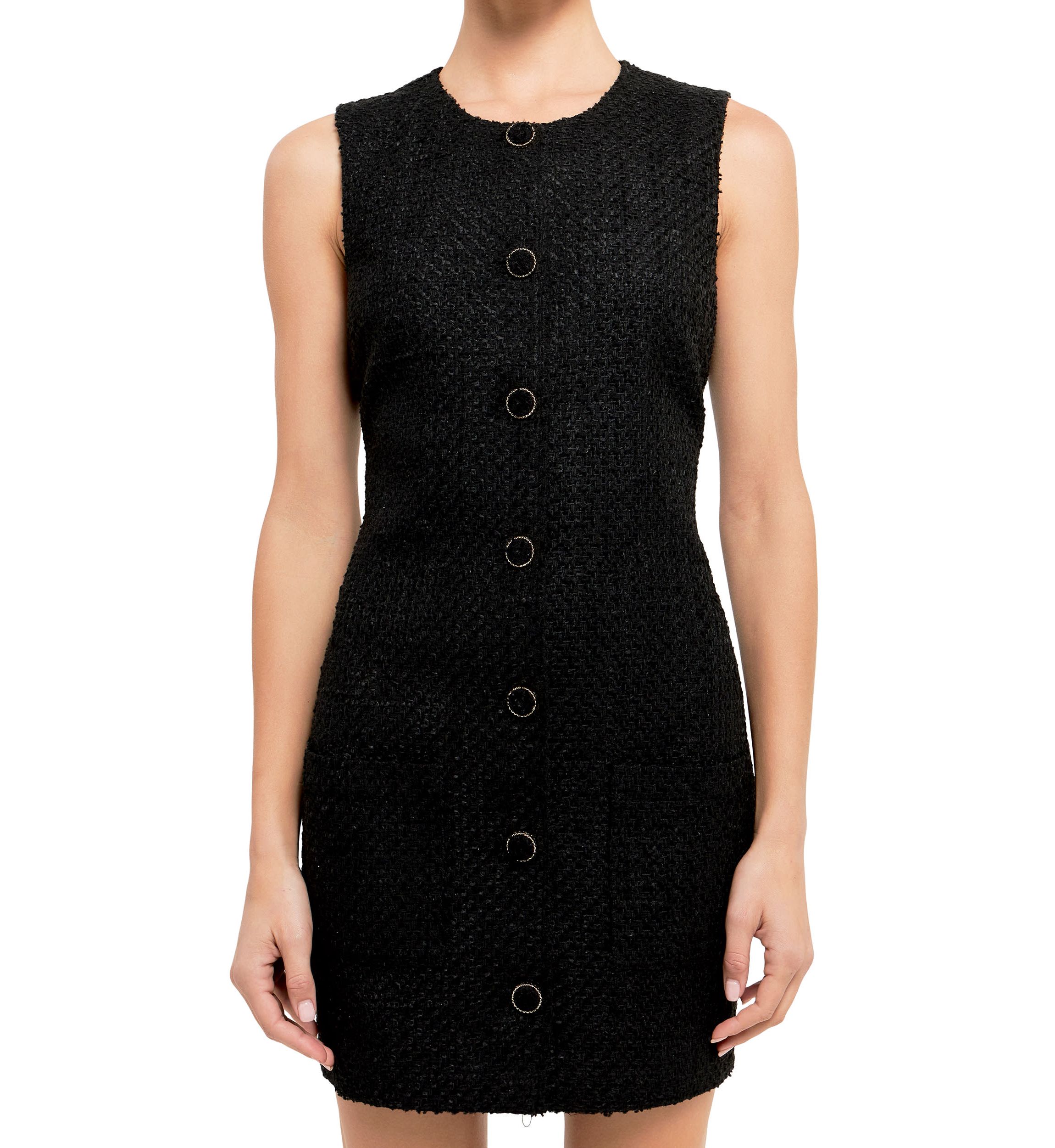 Sleeveless Tweed Mini Dress