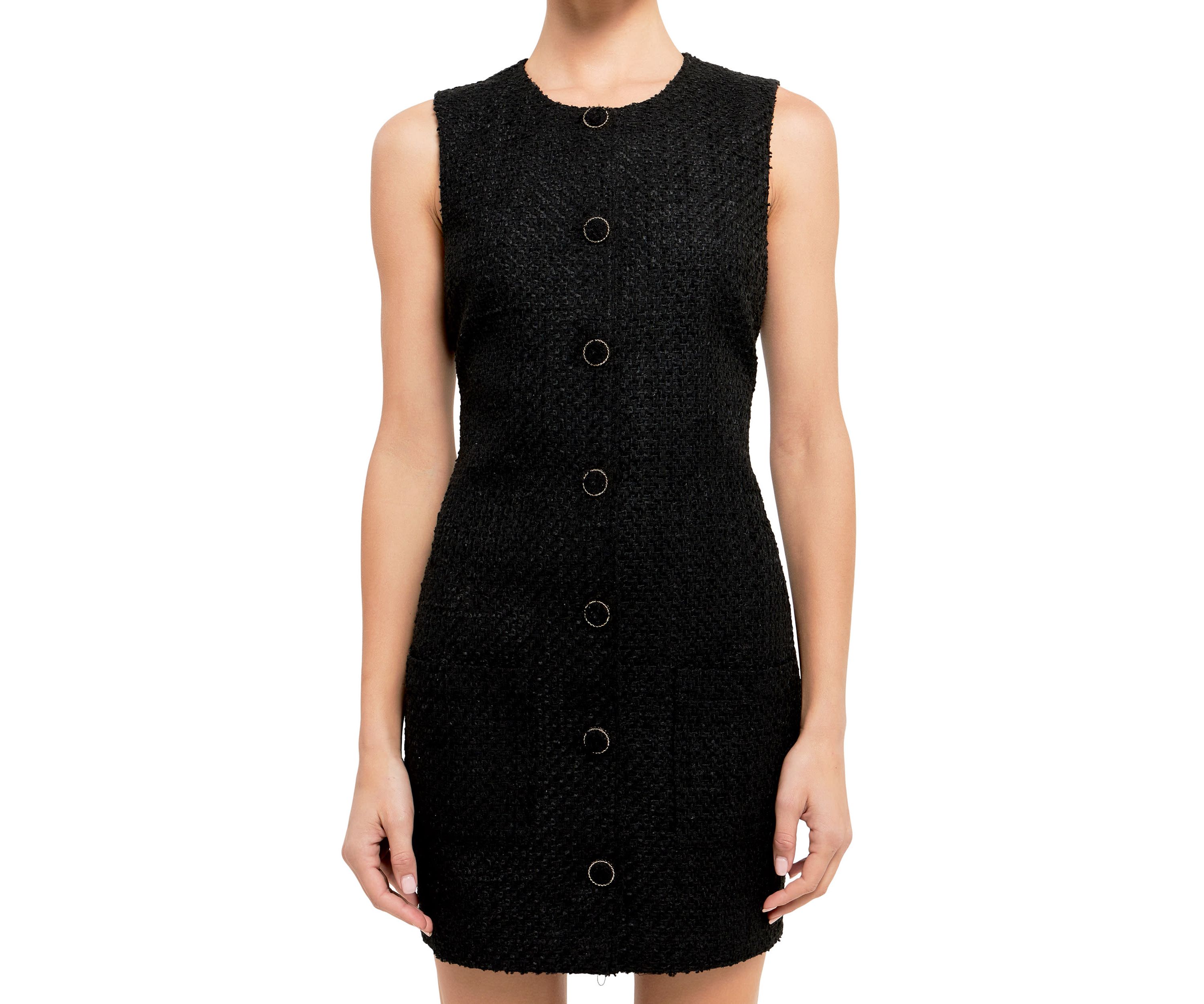 Sleeveless Tweed Mini Dress