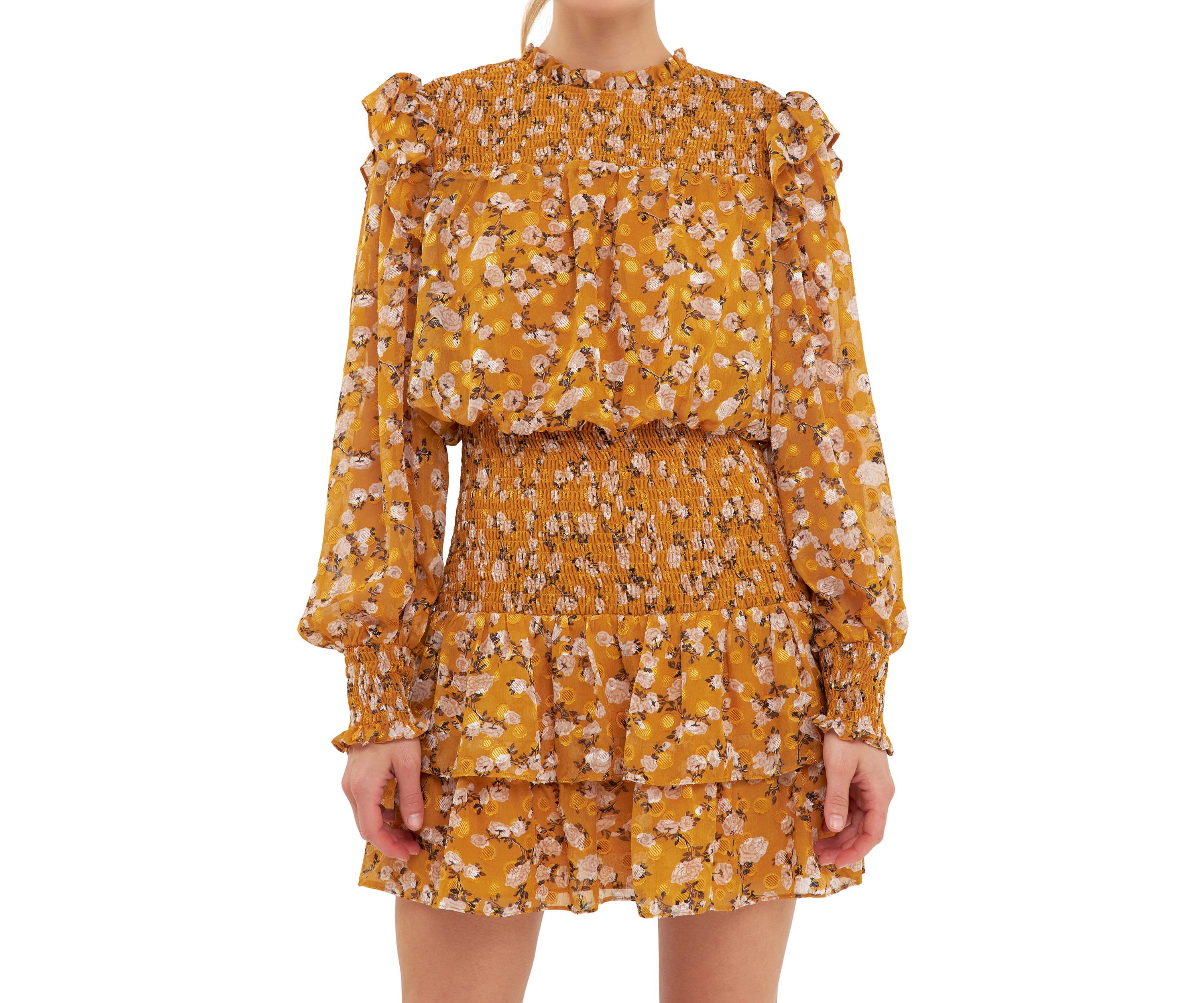 Floral Texture Mini Dress