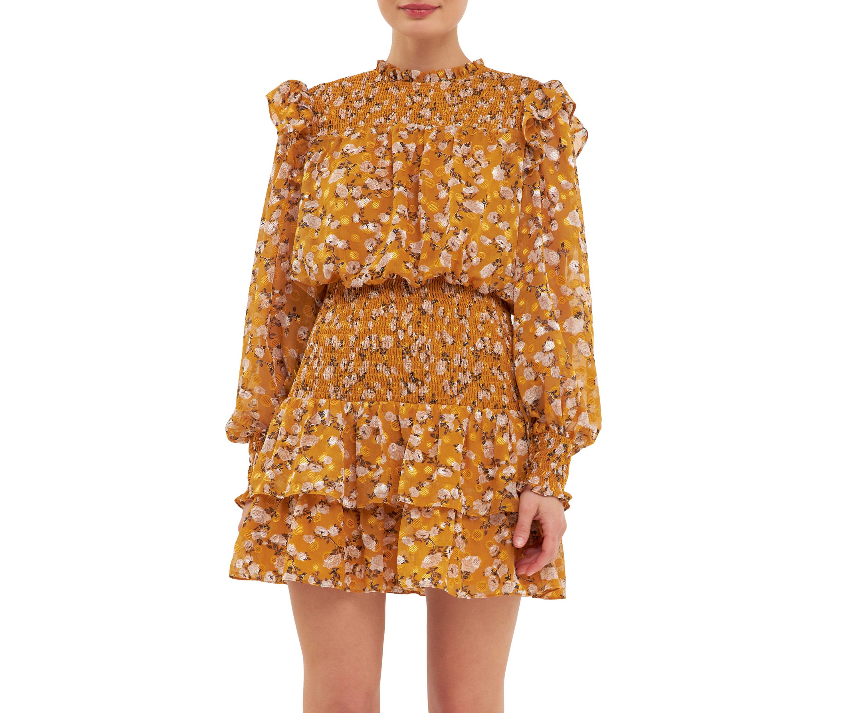 Floral Texture Mini Dress