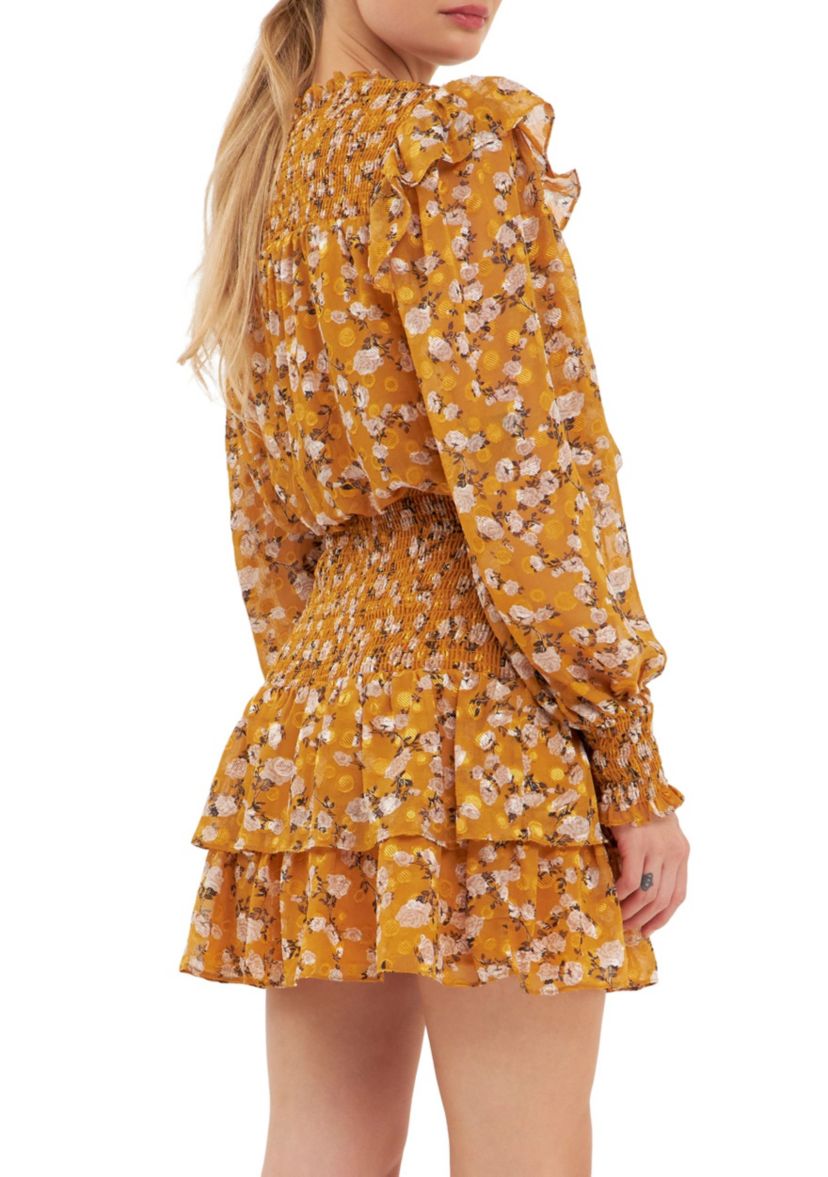 Floral Texture Mini Dress