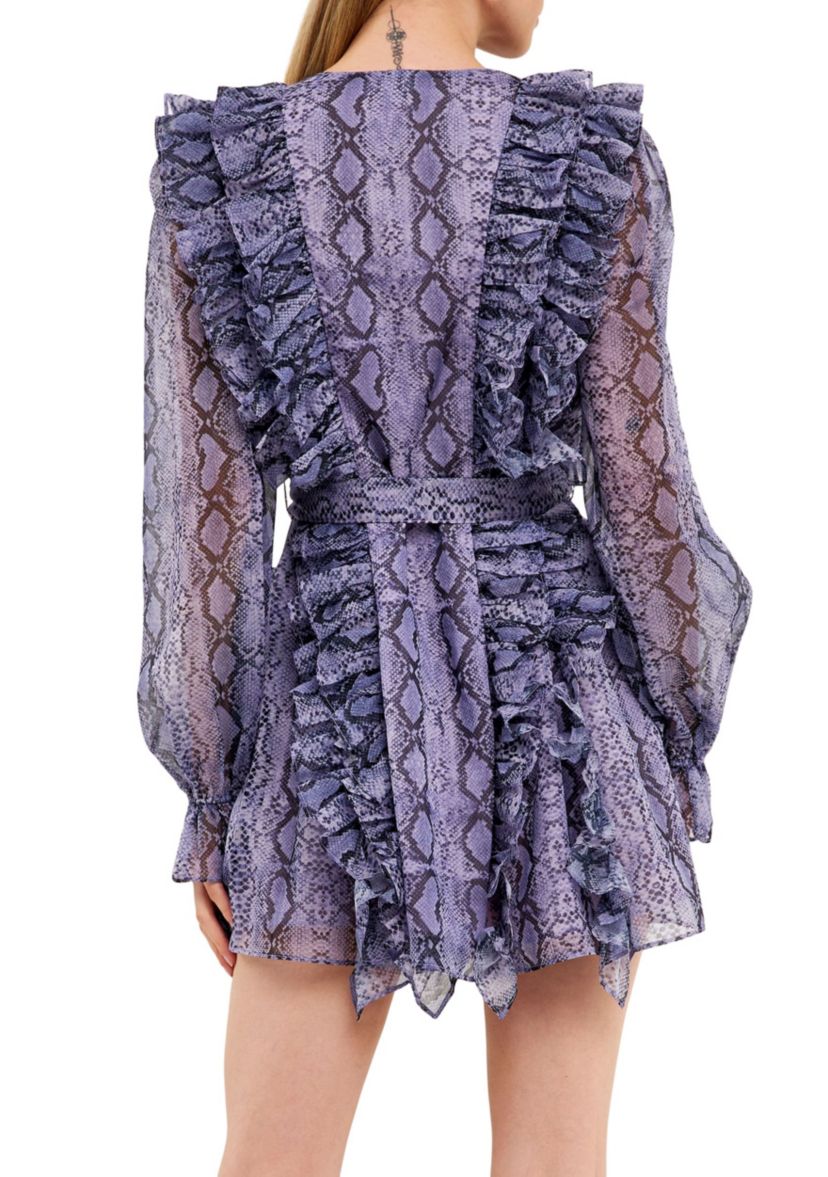 Button Down Ruffle Mini Dress
