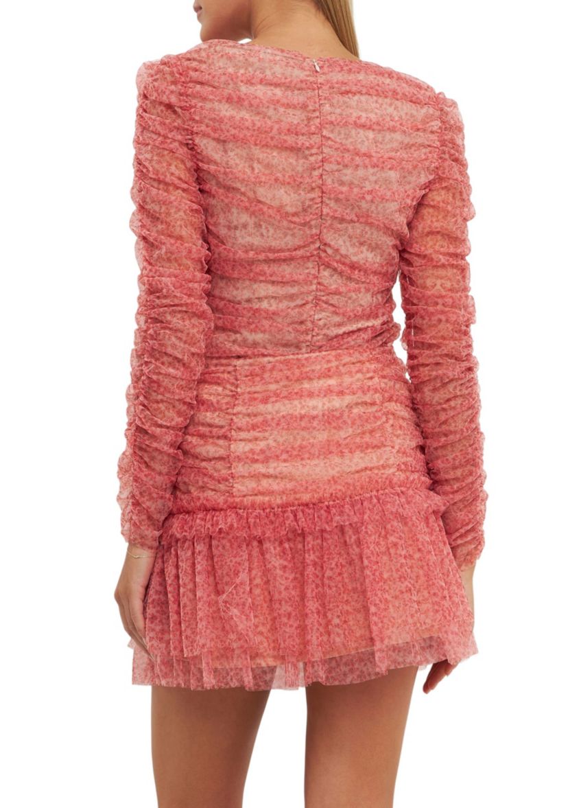 Floral Tulle Long Sleeve Top
