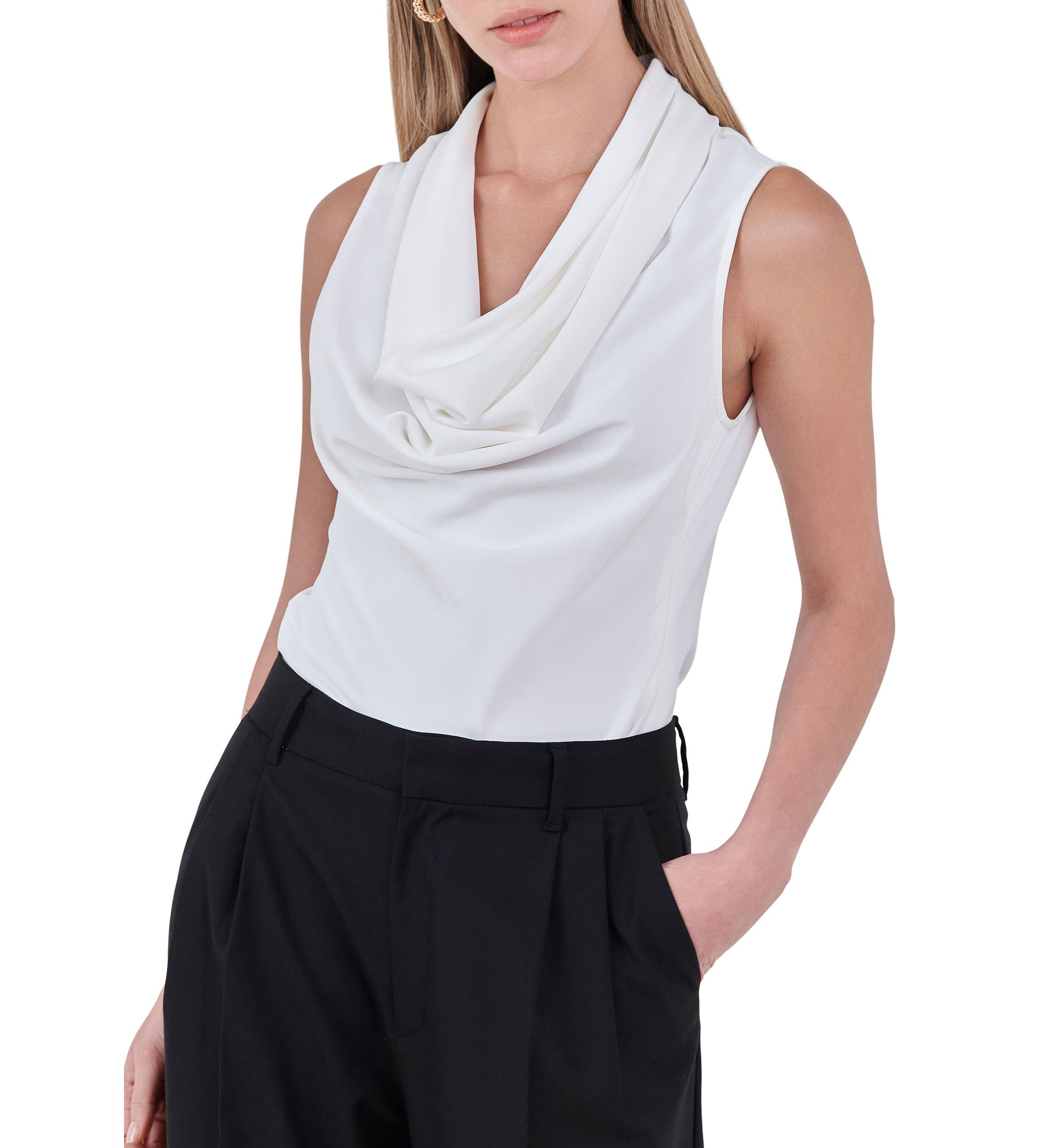 Flowy Neckline Sleeveless Top