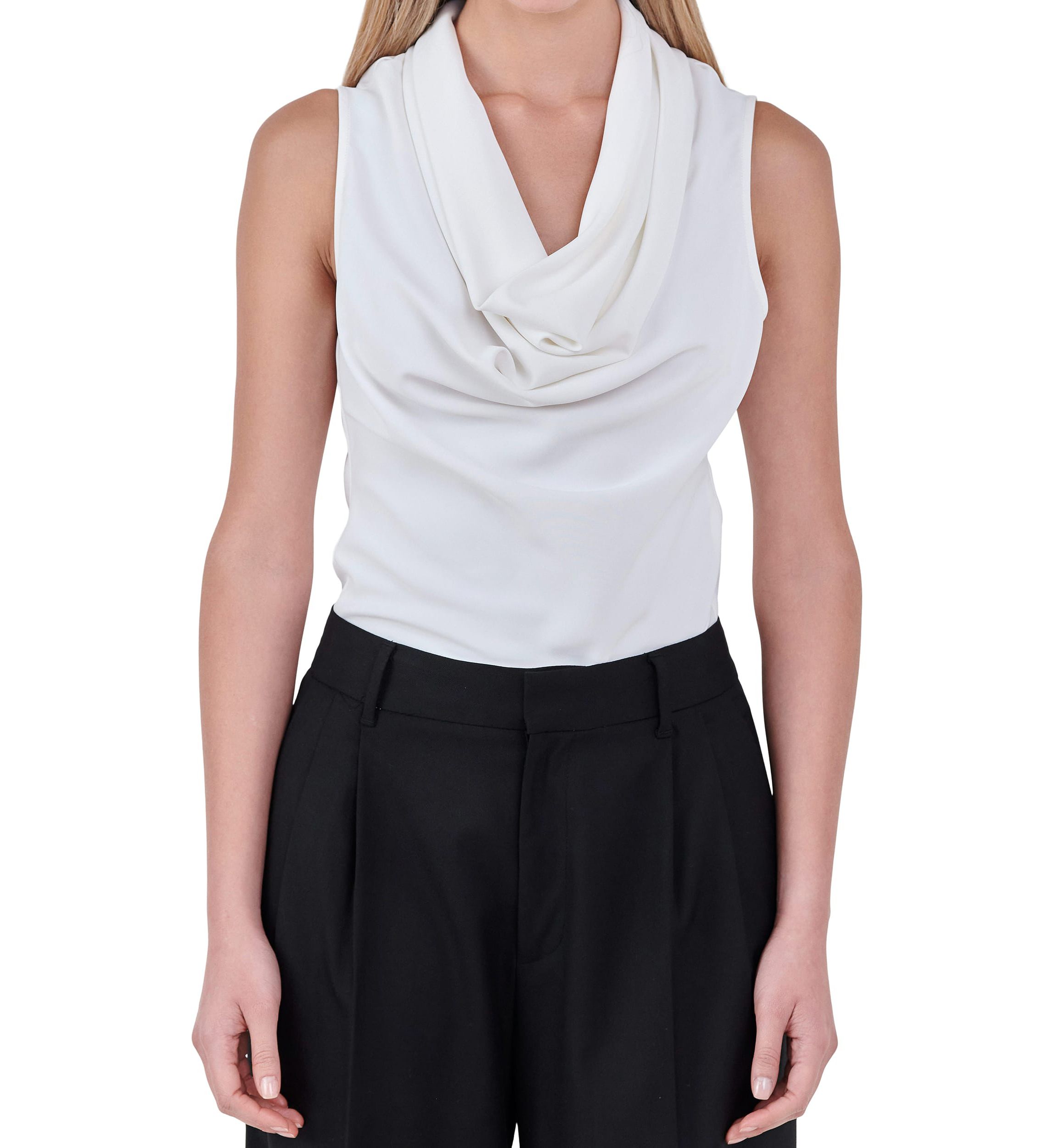 Flowy Neckline Sleeveless Top
