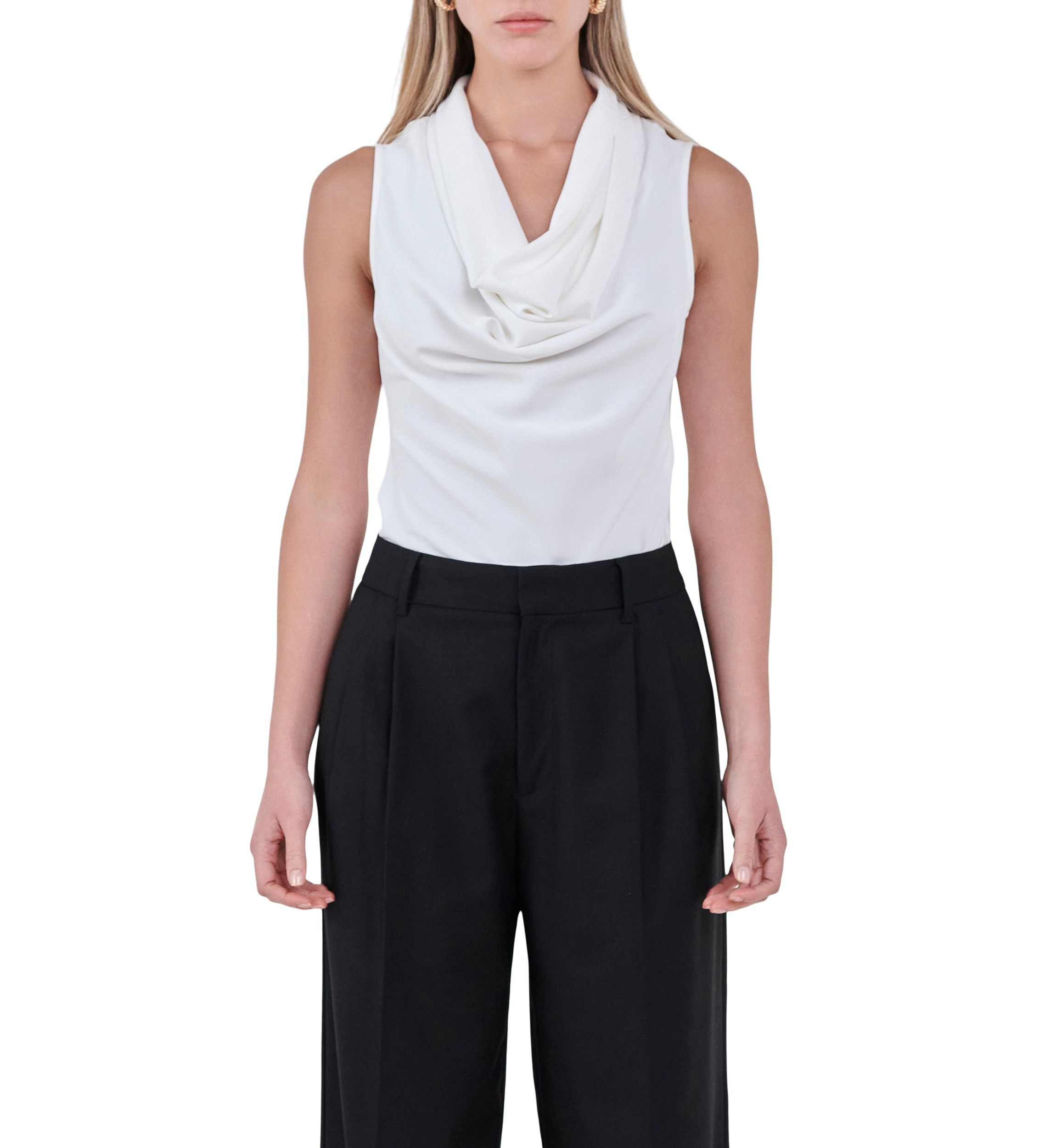 Flowy Neckline Sleeveless Top