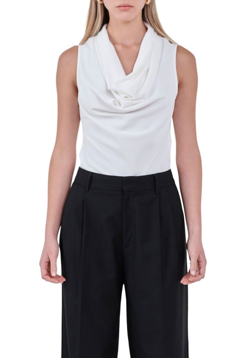 Flowy Neckline Sleeveless Top