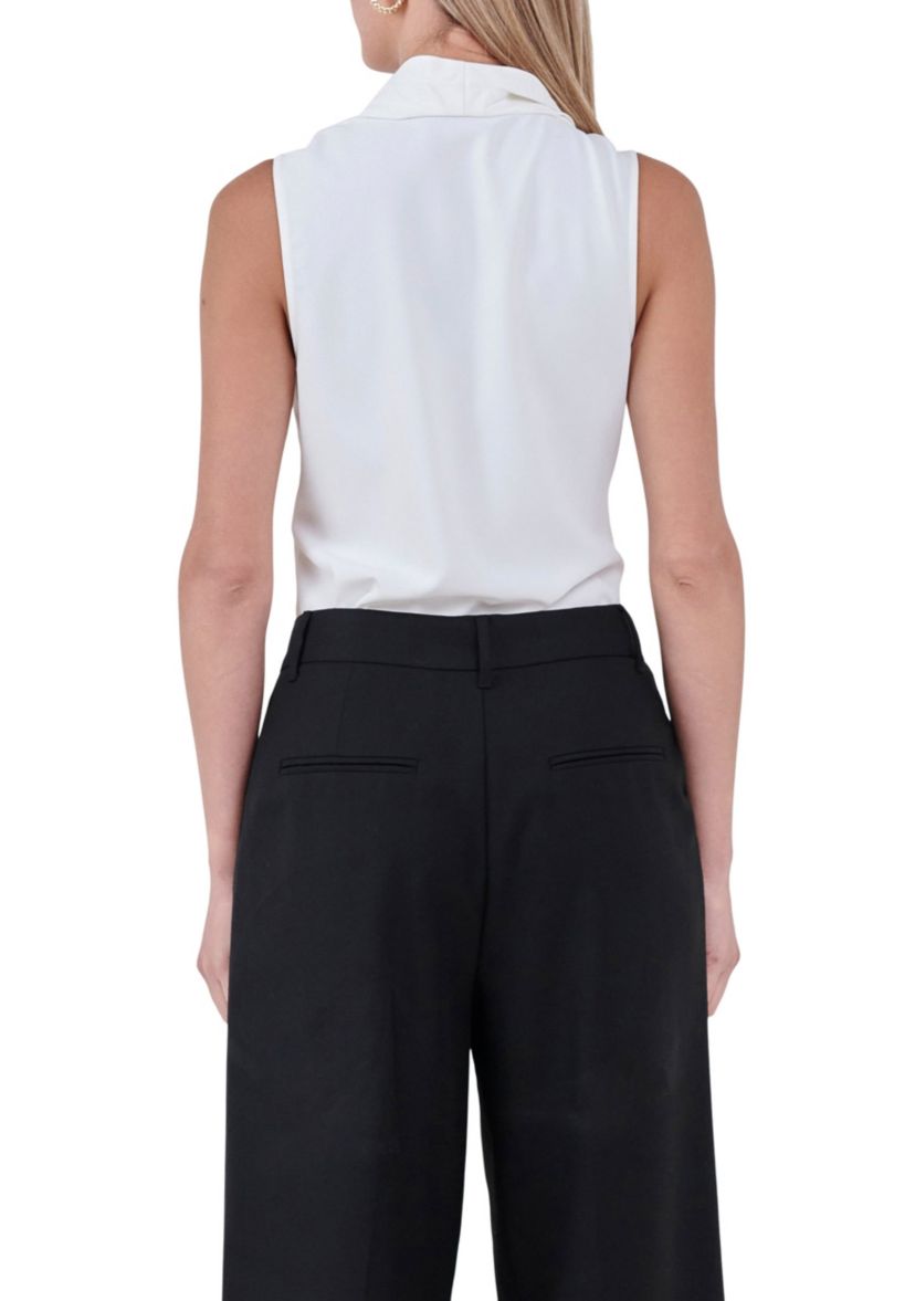 Flowy Neckline Sleeveless Top