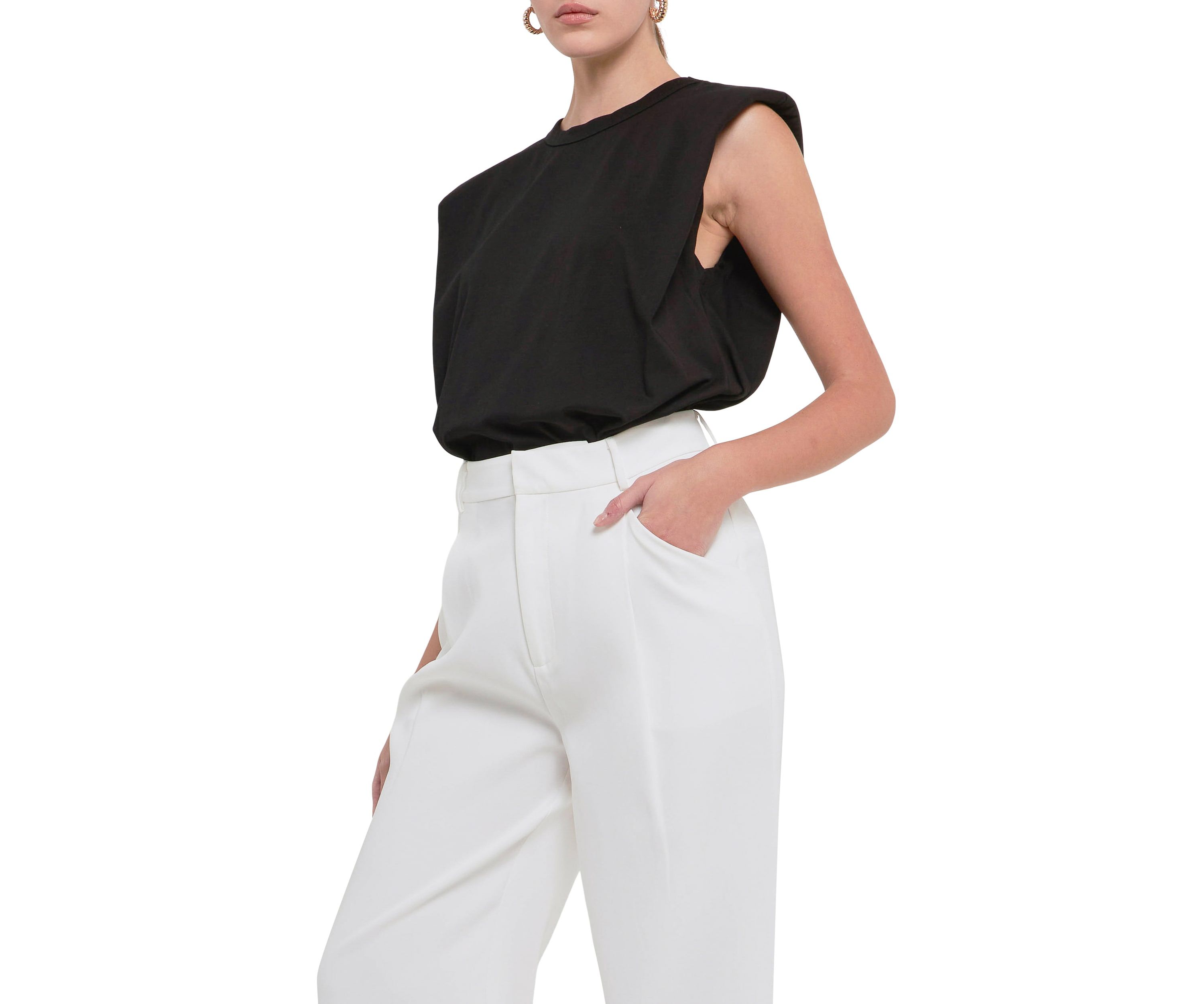 Womens Padded Shoulder T-Shirt