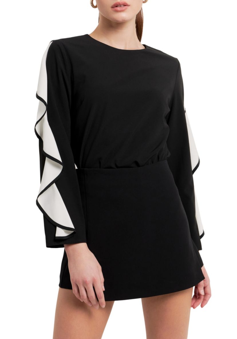 Cascading Ruffle Blouse
