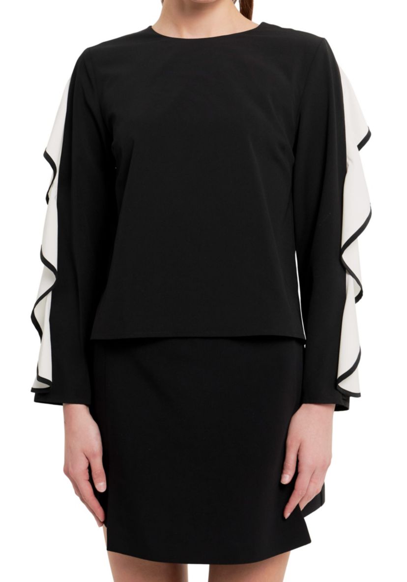 Cascading Ruffle Blouse