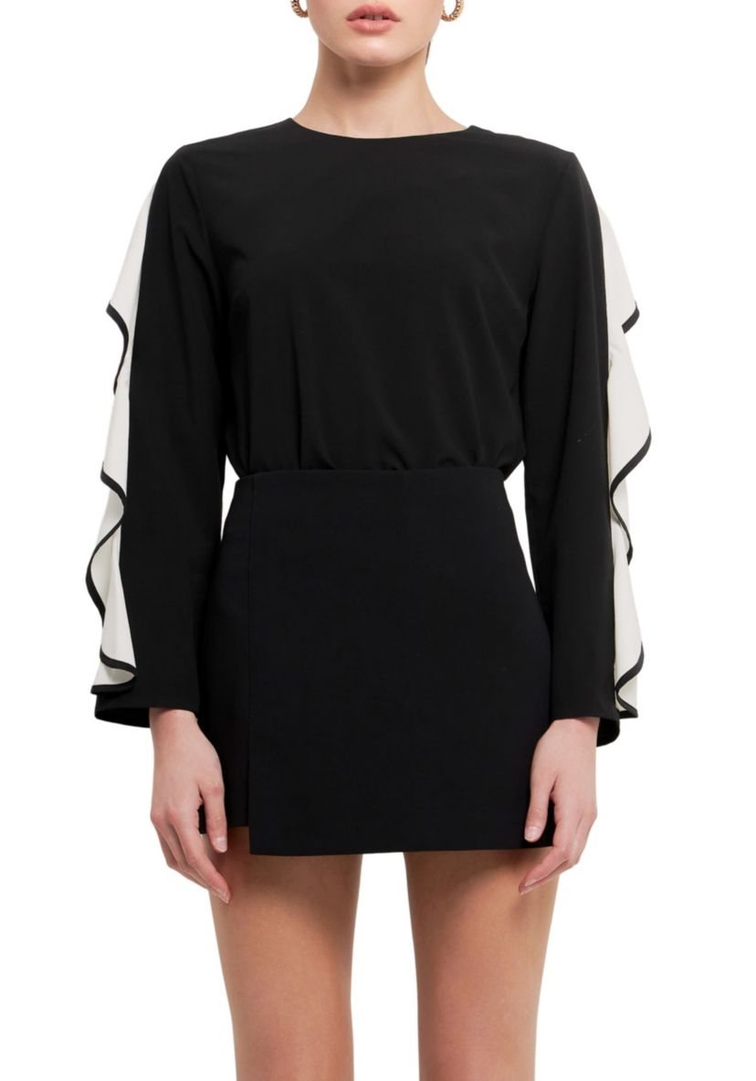 Cascading Ruffle Blouse