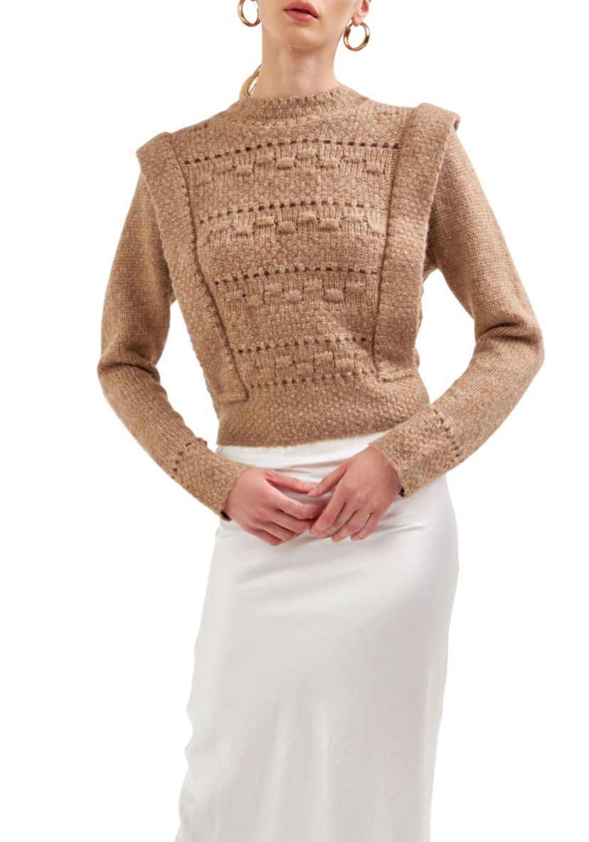 Chunky Wool Knit Detailed Sweater