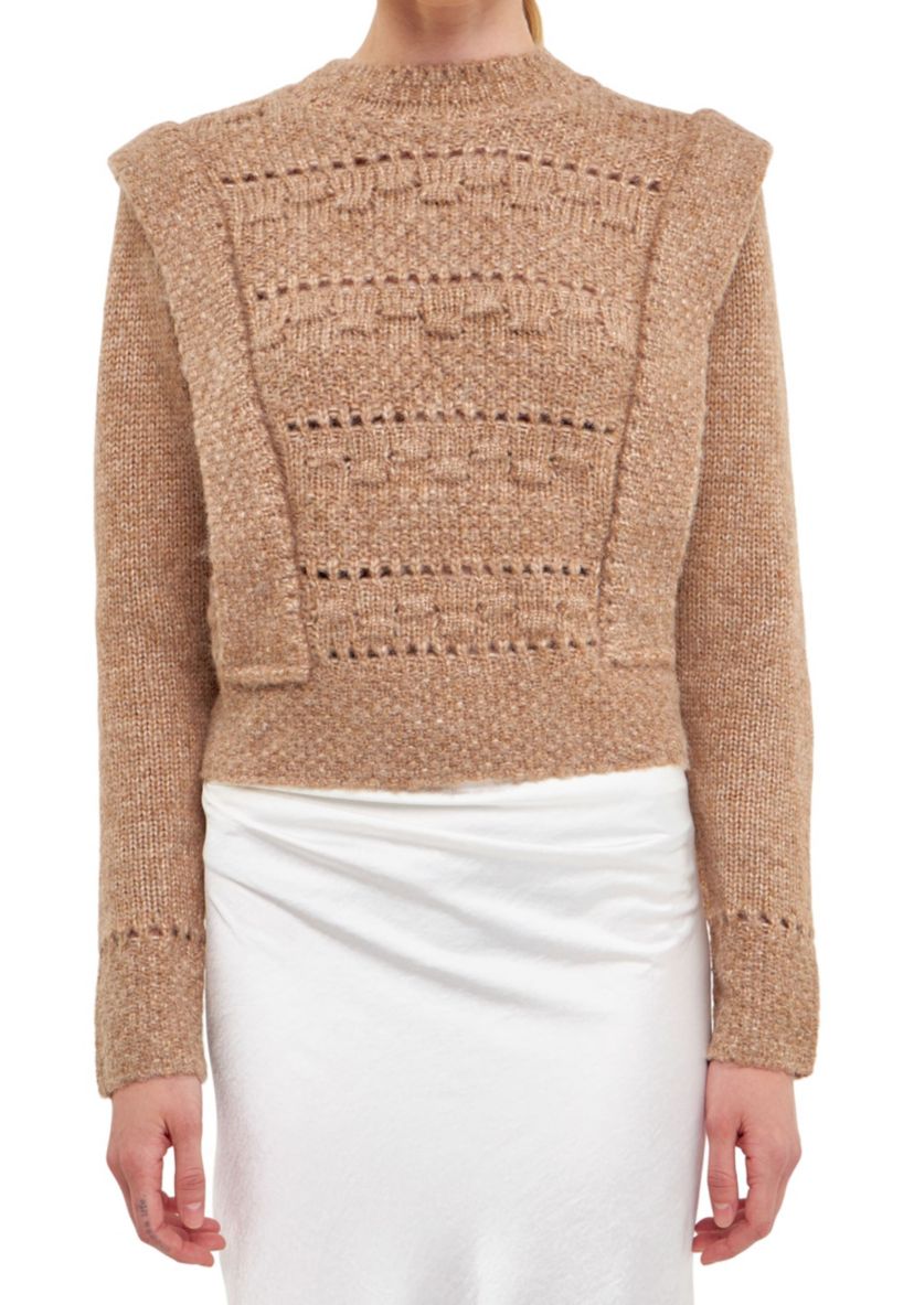 Chunky Wool Knit Detailed Sweater