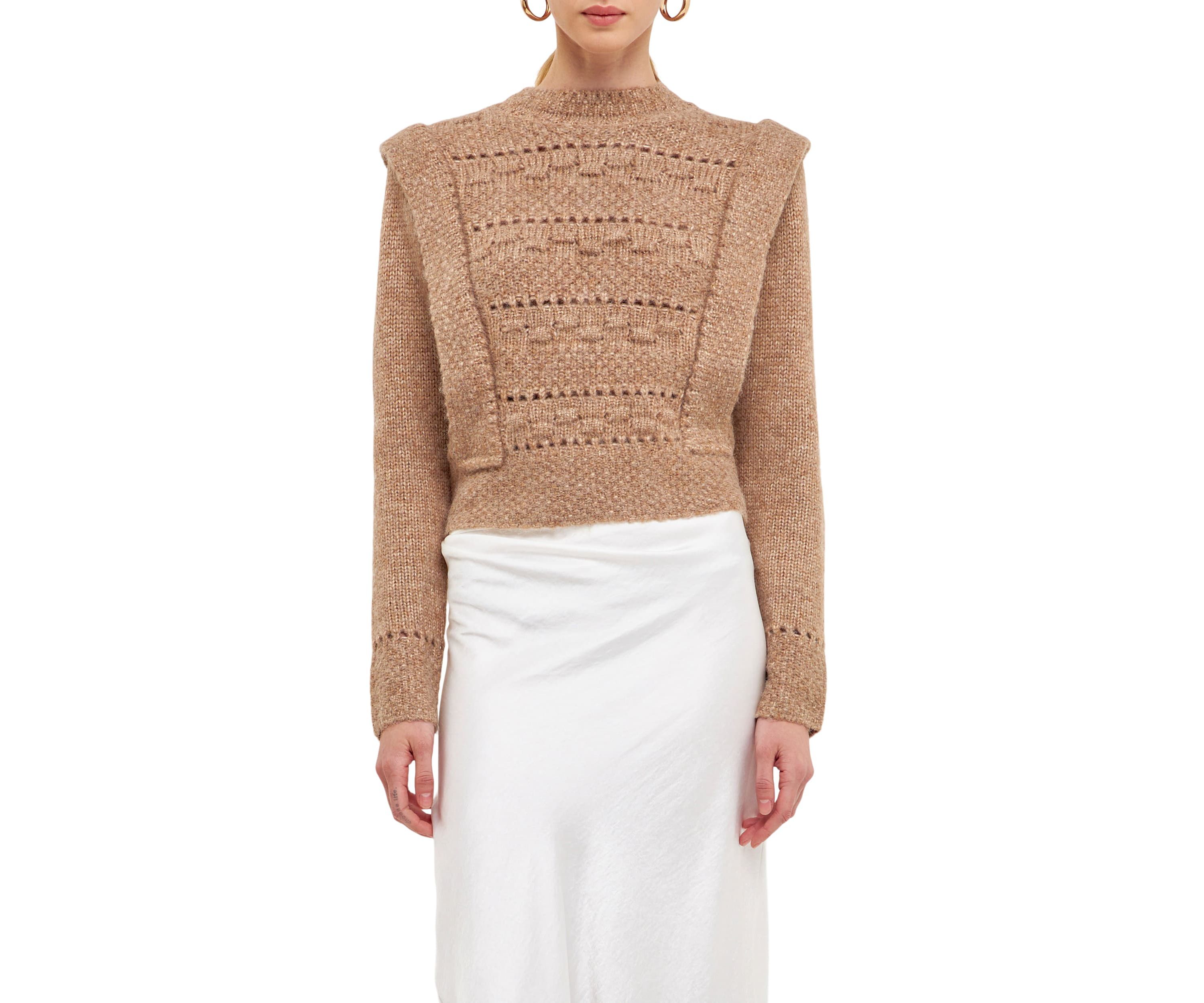 Chunky Wool Knit Detailed Sweater