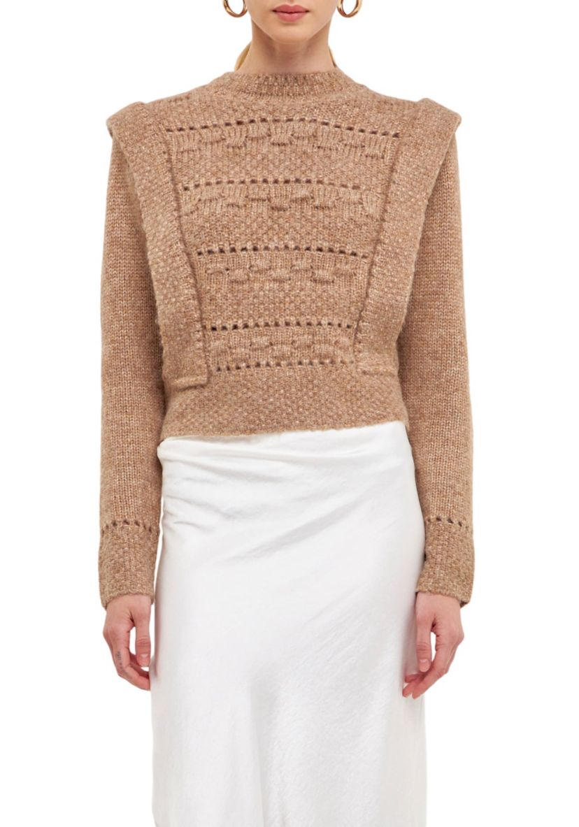 Chunky Wool Knit Detailed Sweater