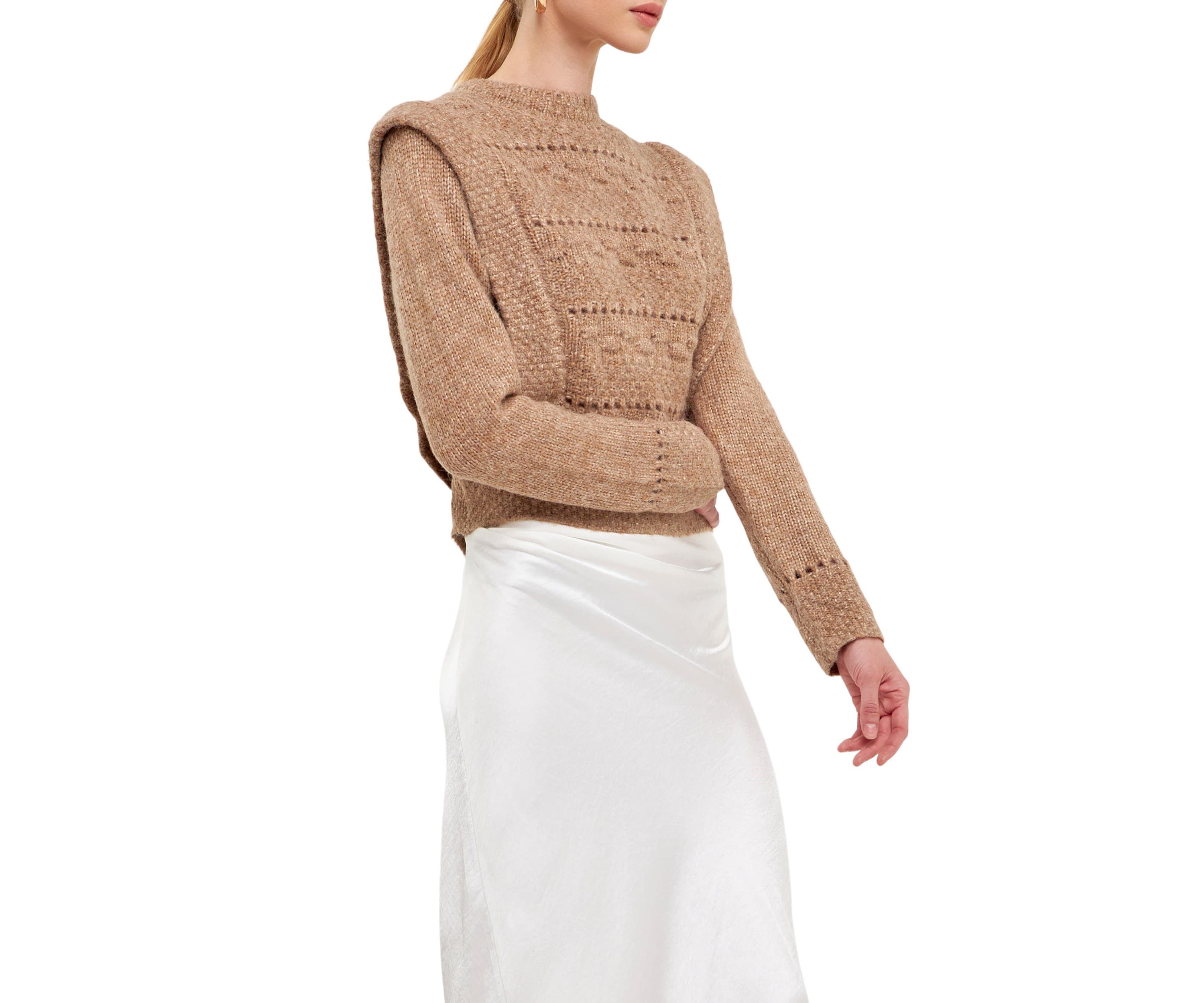 Chunky Wool Knit Detailed Sweater