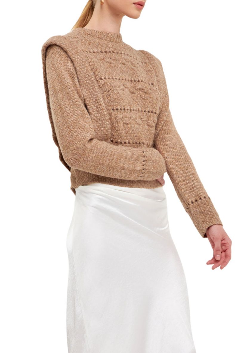 Chunky Wool Knit Detailed Sweater