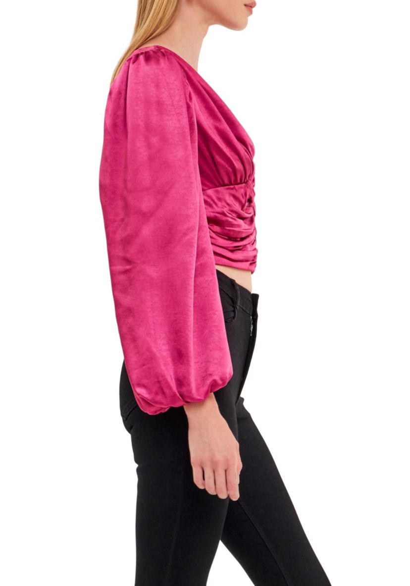 Satin Ruched Top