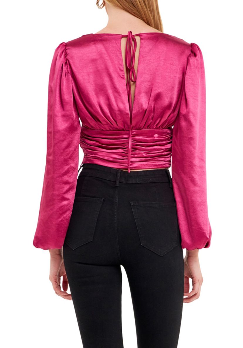 Satin Ruched Top