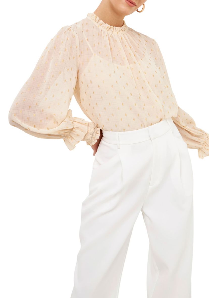 Gold Foil Polka Dot Blouse