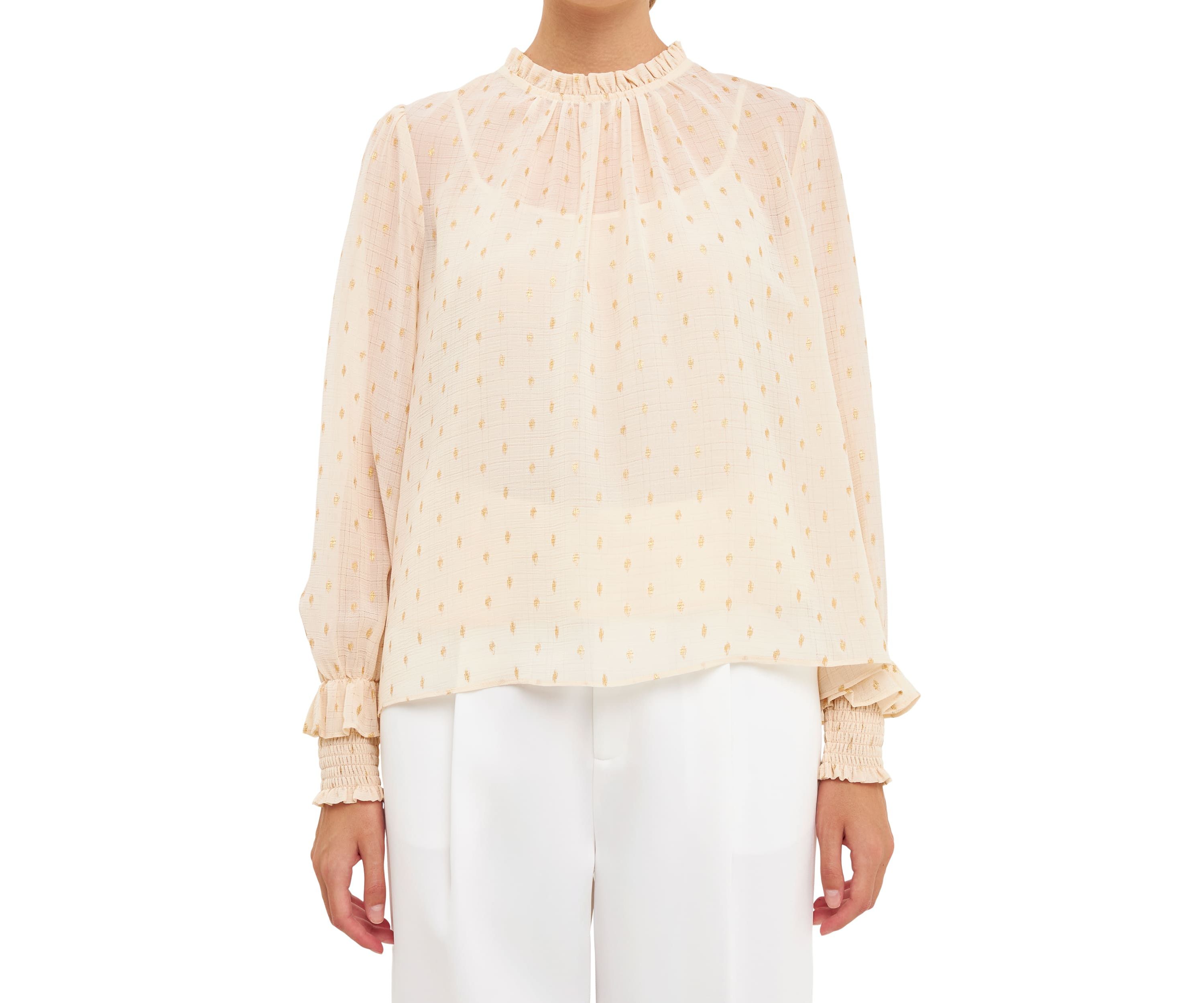 Gold Foil Polka Dot Blouse