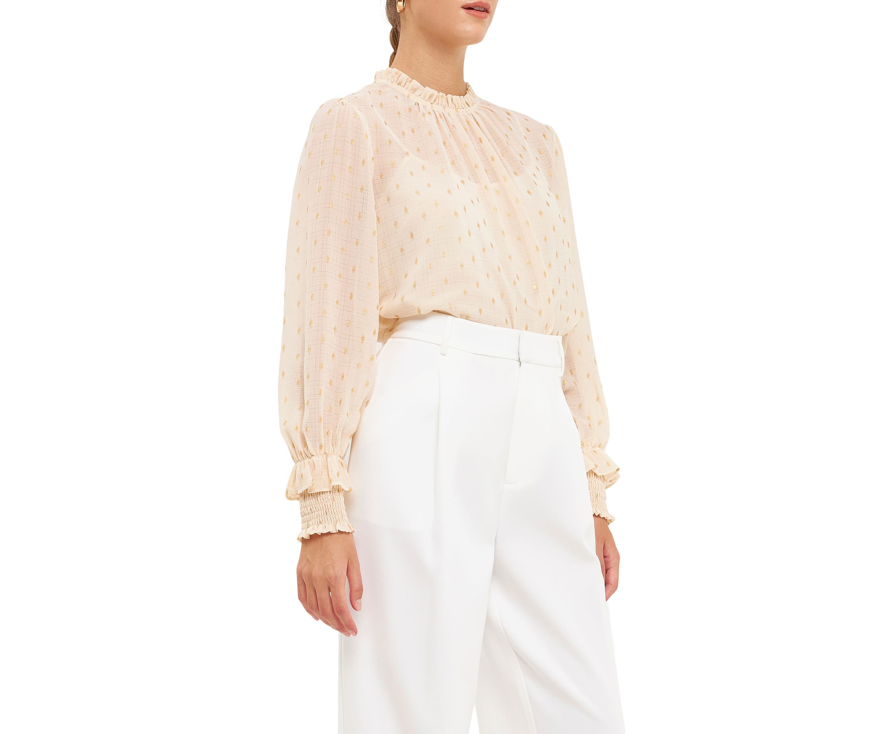 Gold Foil Polka Dot Blouse