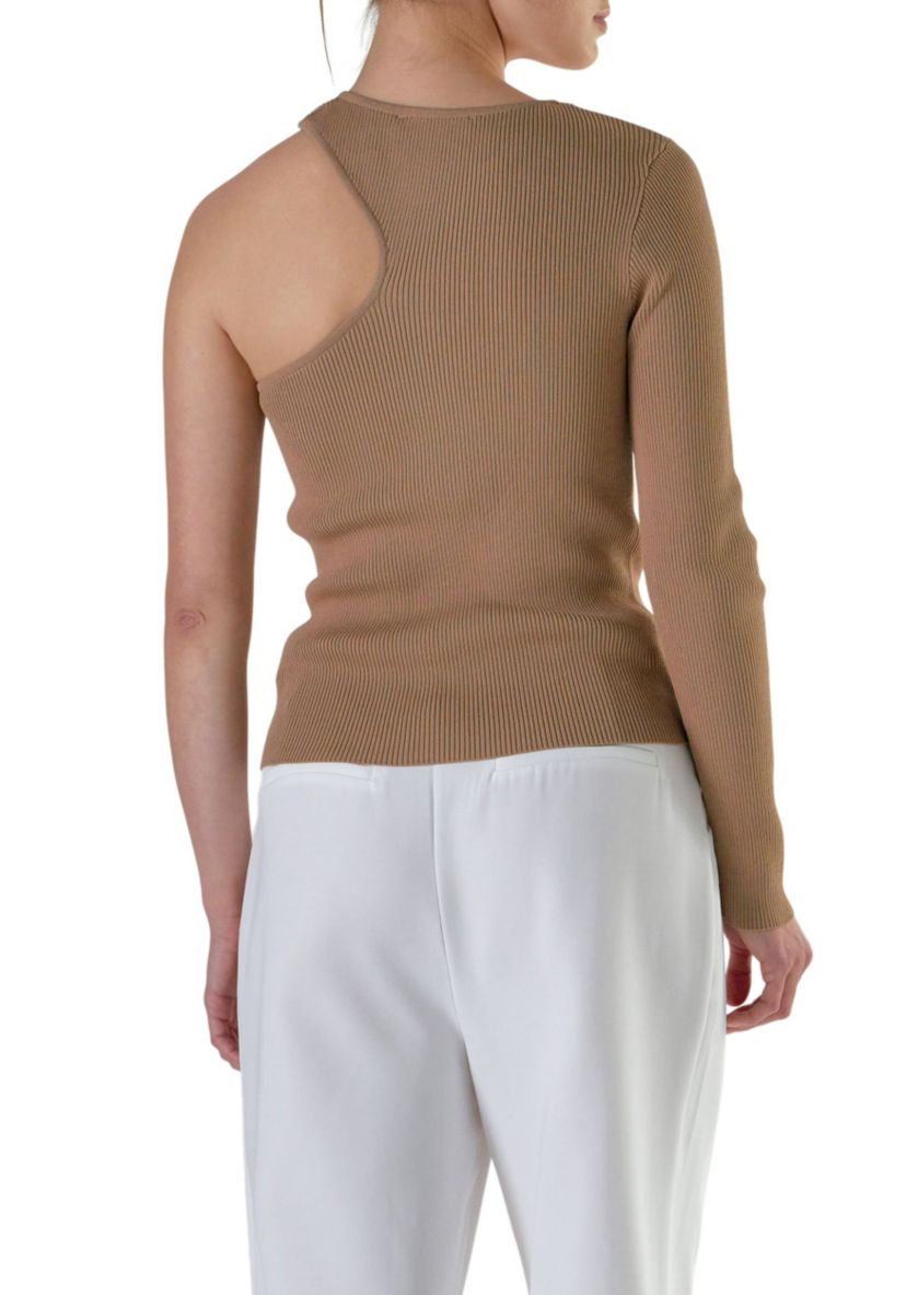 Cut Out One Shoulder Knit Top