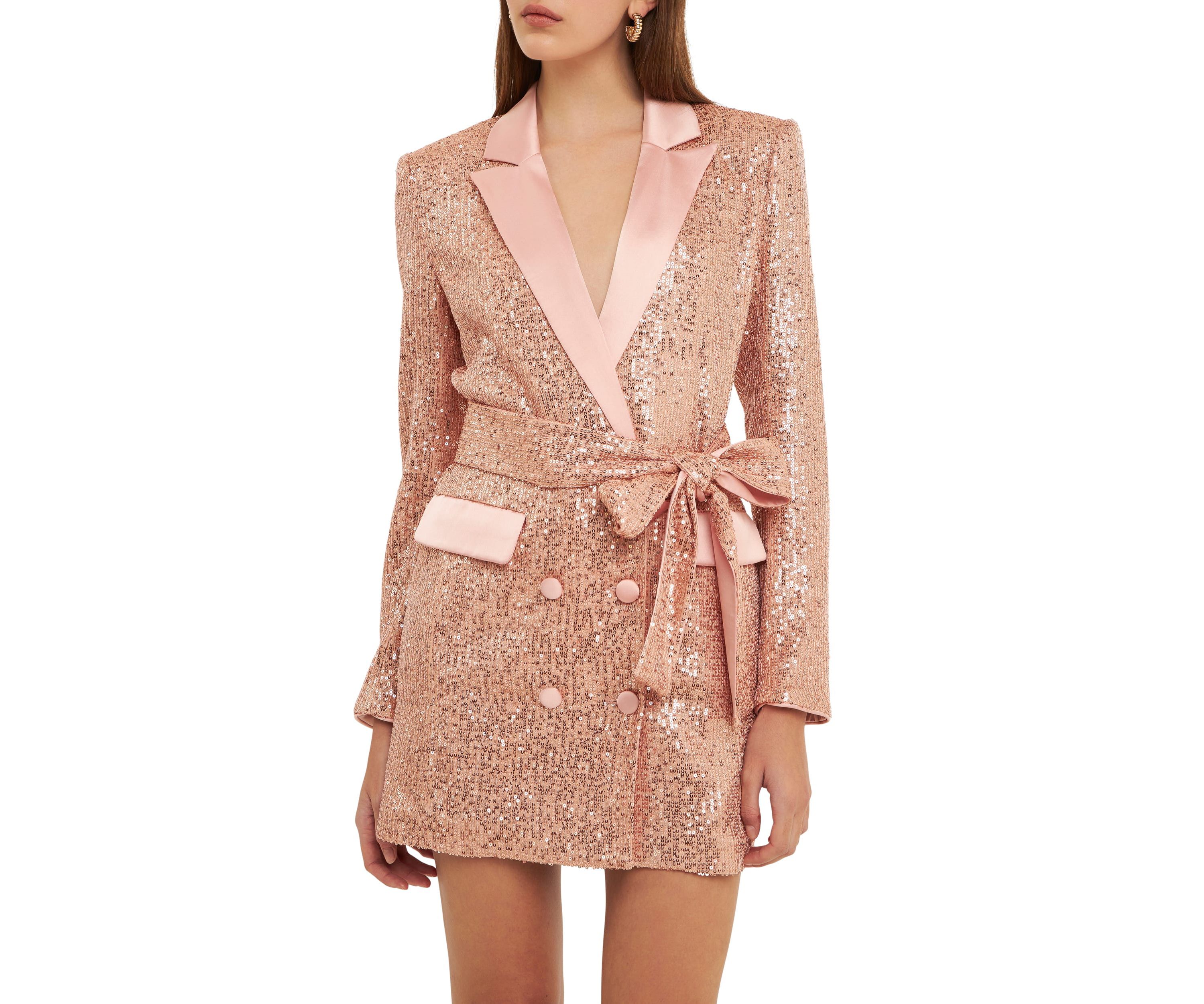 Sequins Belted Blazer