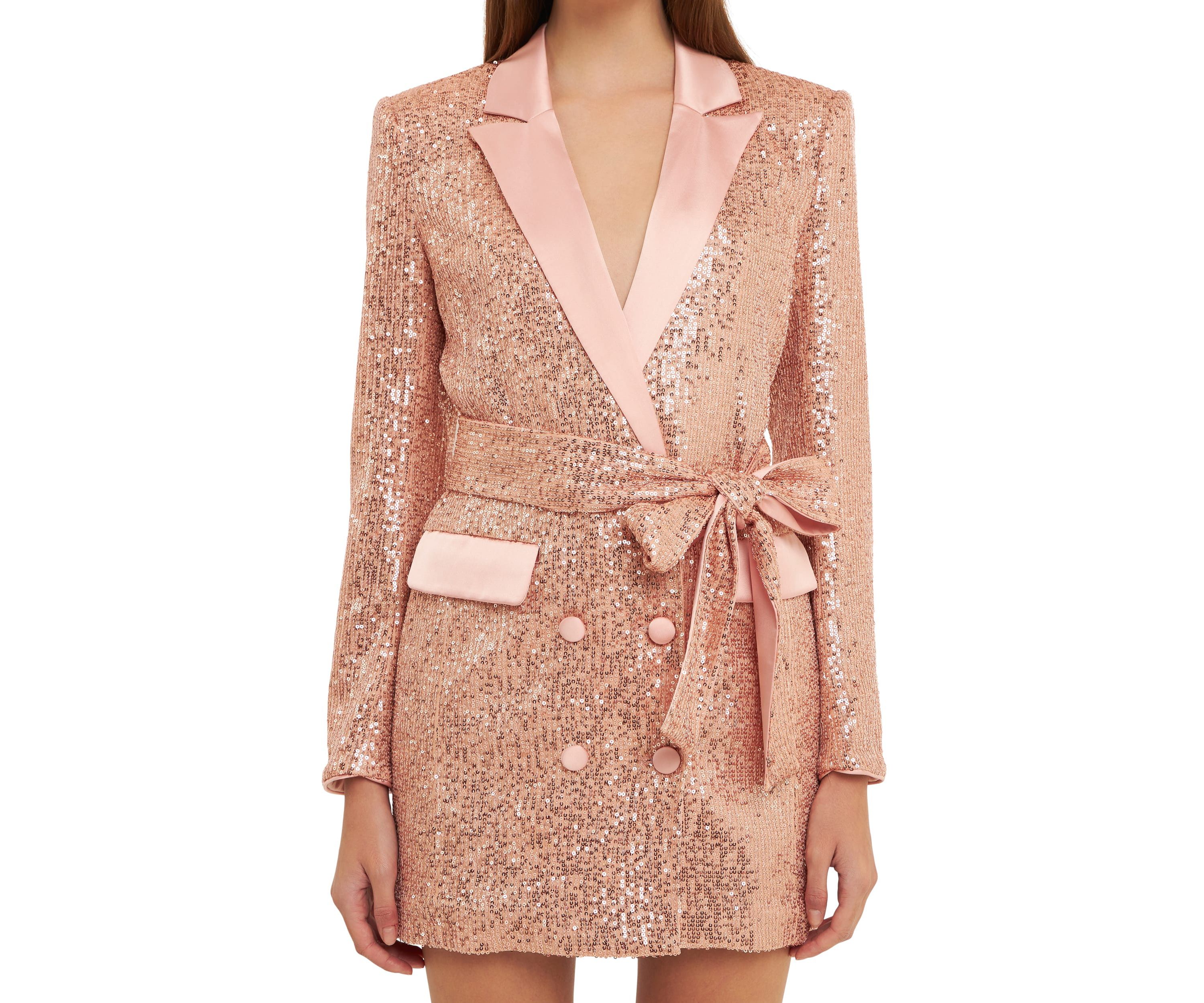 Sequins Belted Blazer