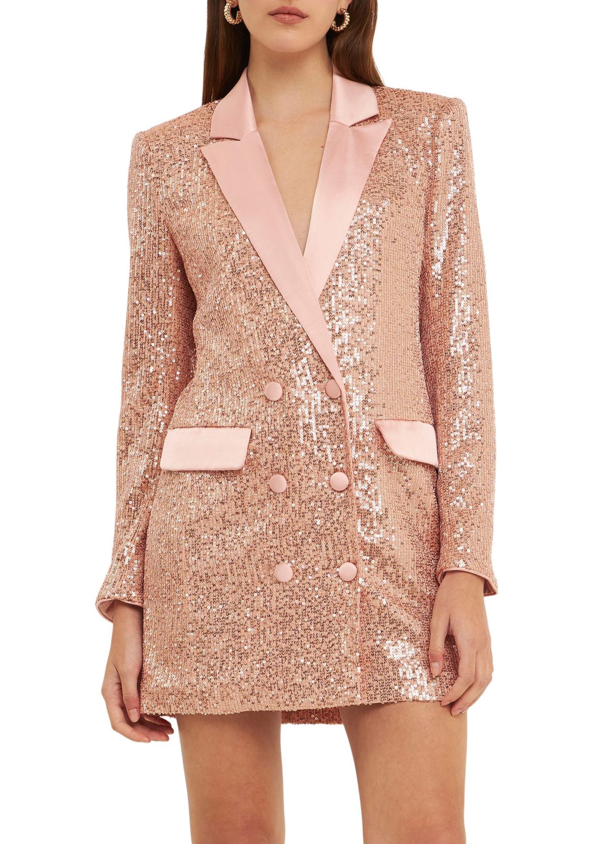 Sequins Belted Blazer