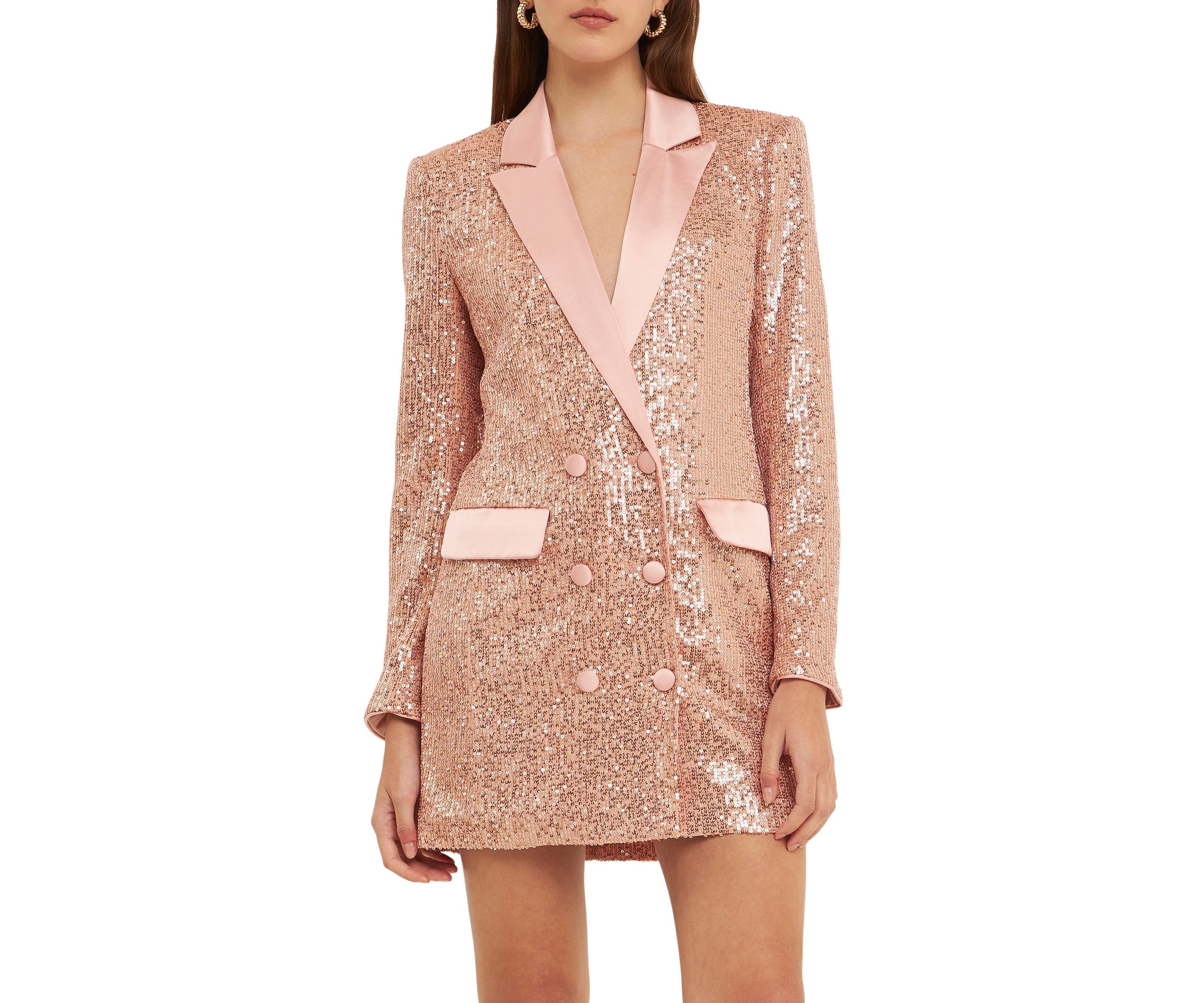 Sequins Belted Blazer