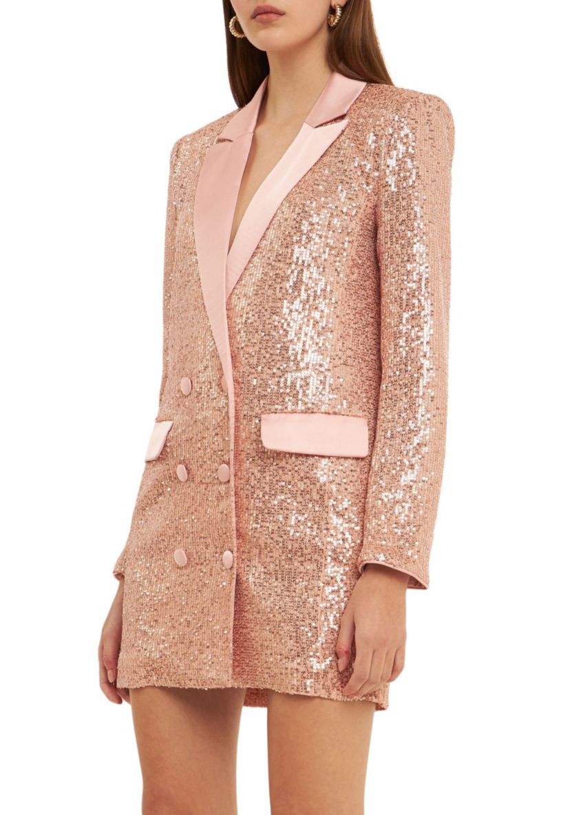 Sequins Belted Blazer