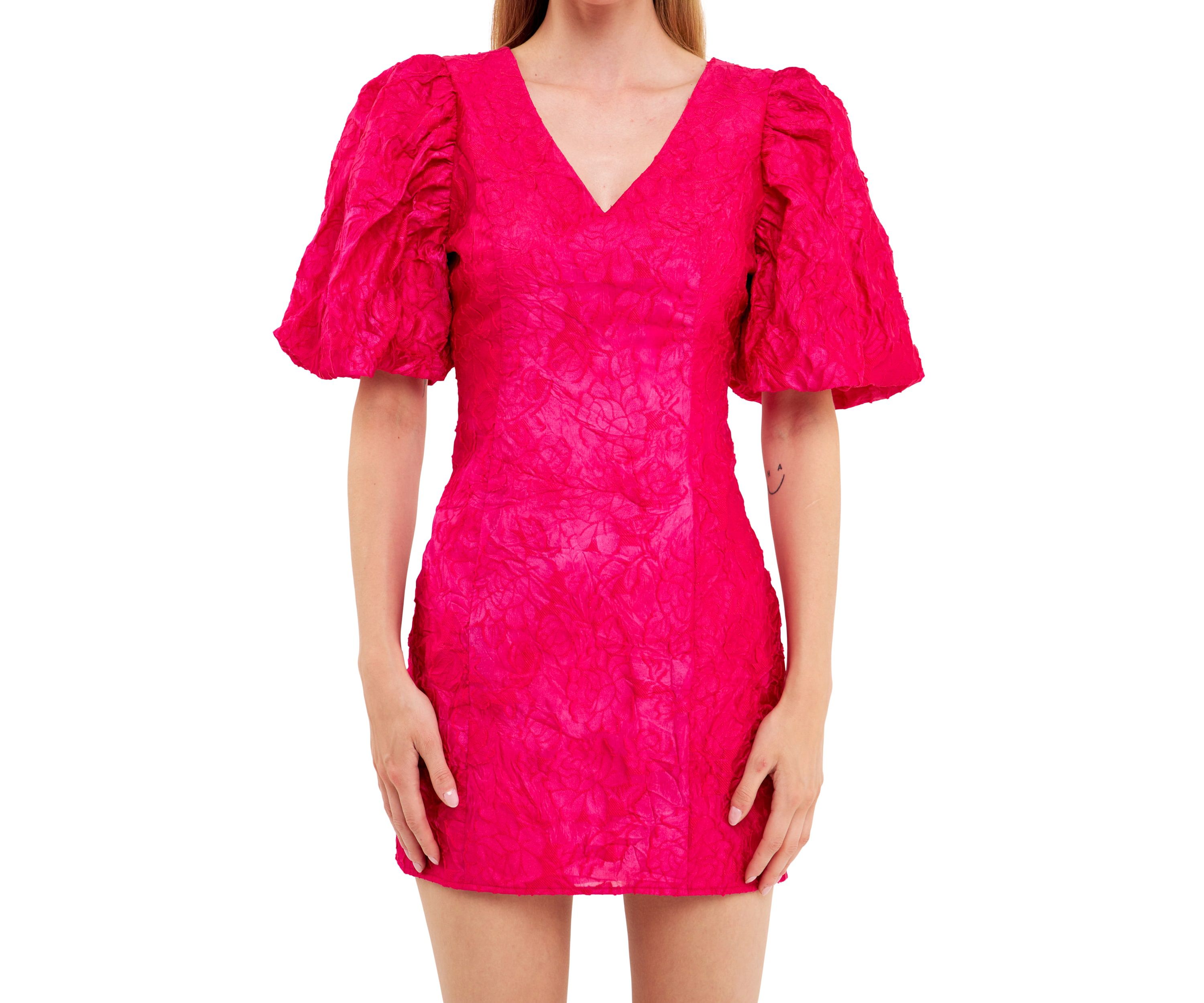 Floral Jacquard Mini Dress