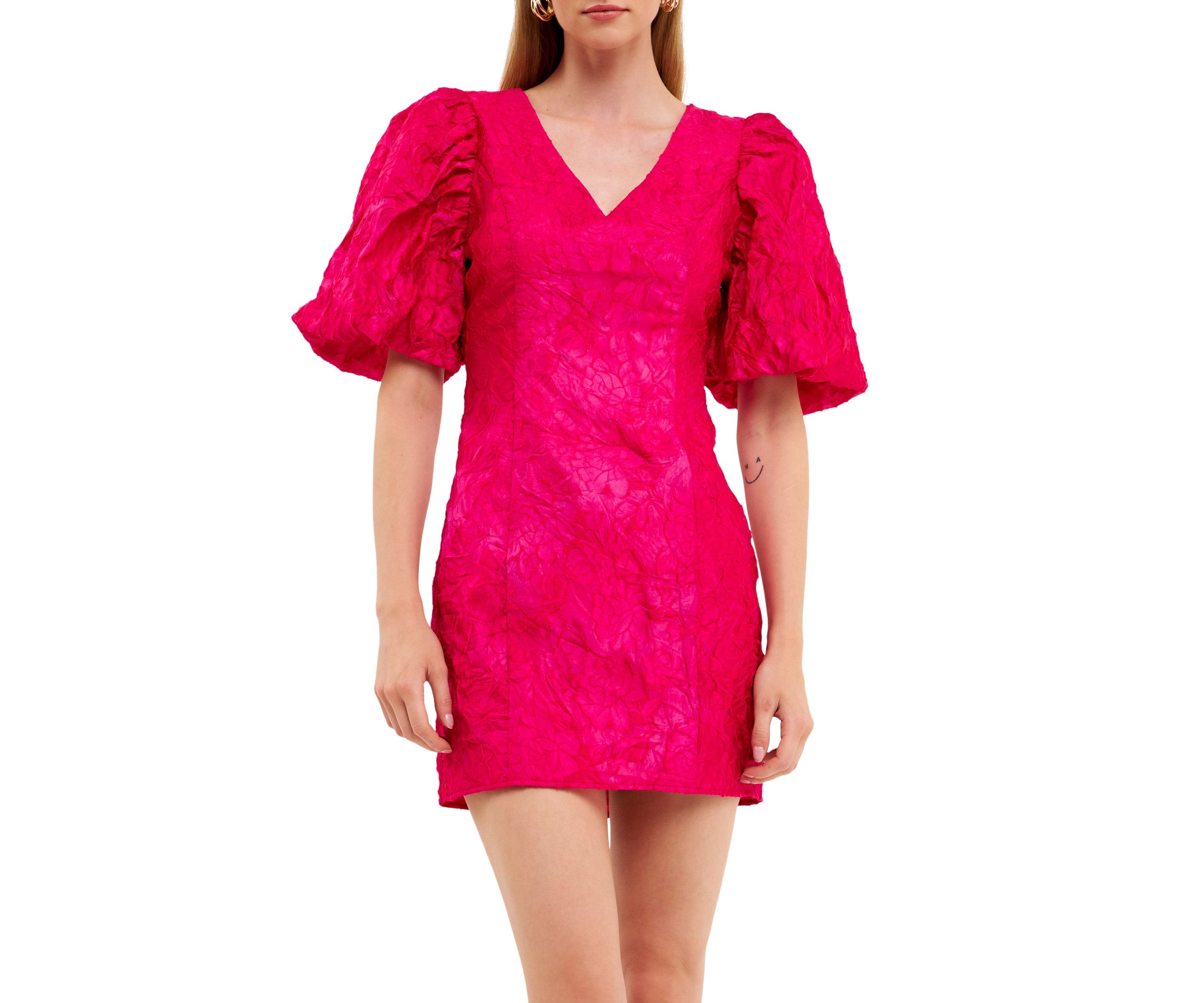 Floral Jacquard Mini Dress