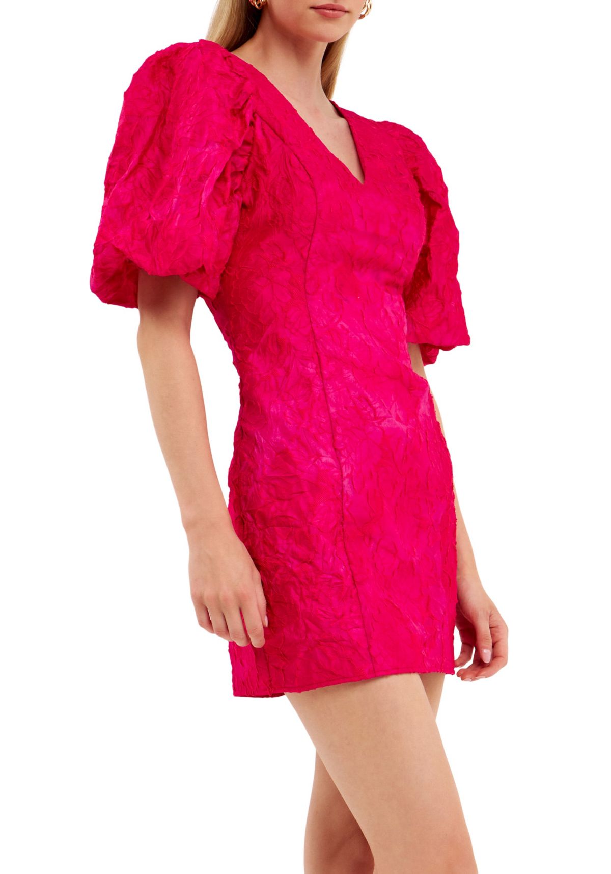 Floral Jacquard Mini Dress