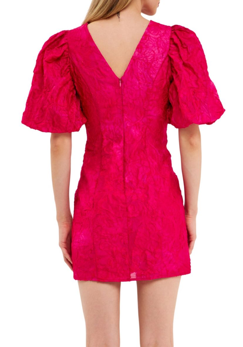 Floral Jacquard Mini Dress