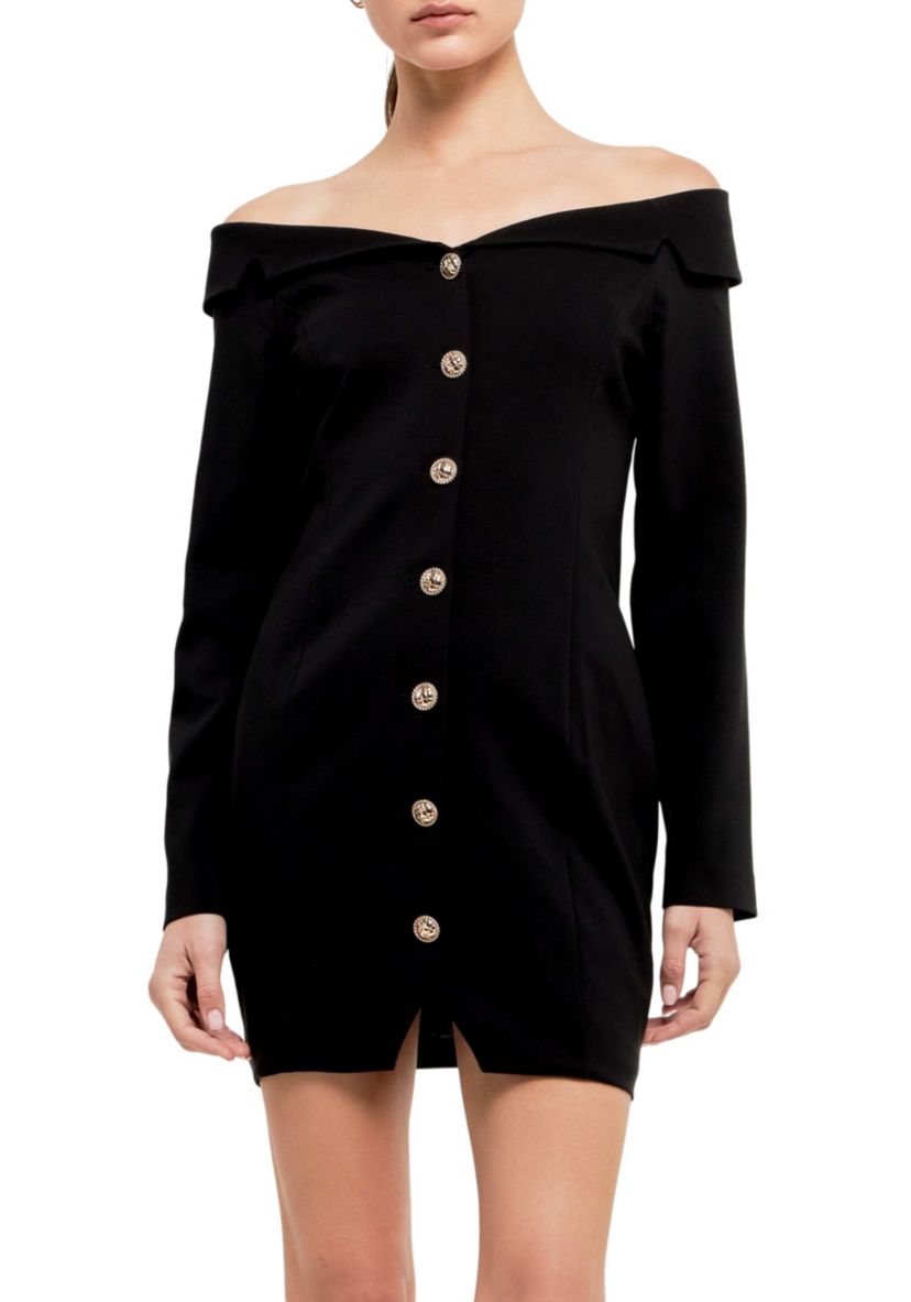 Off the Shoulder Blazer Dress