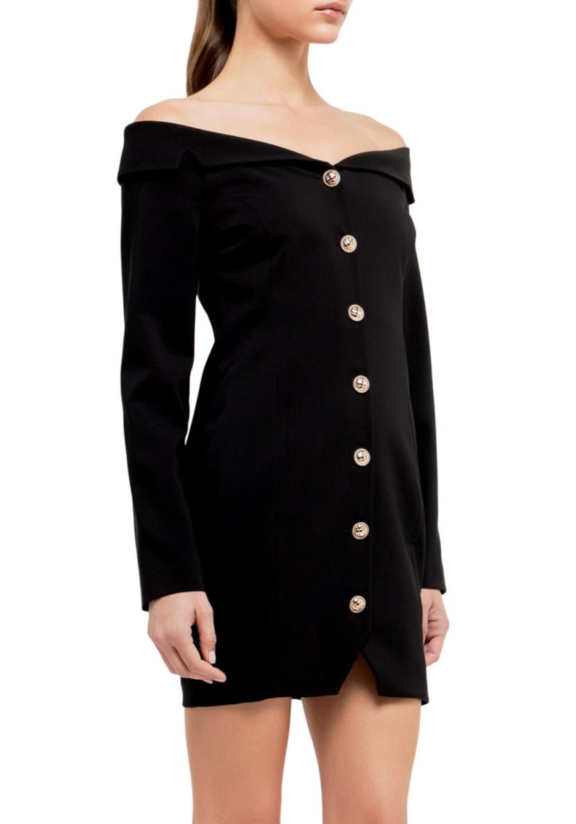 Off the Shoulder Blazer Dress