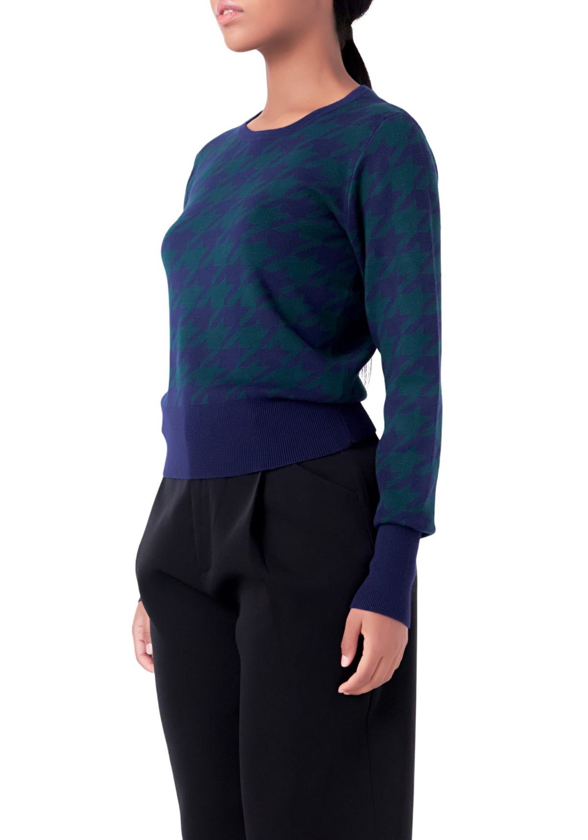 Knit Houndstooth Sweater
