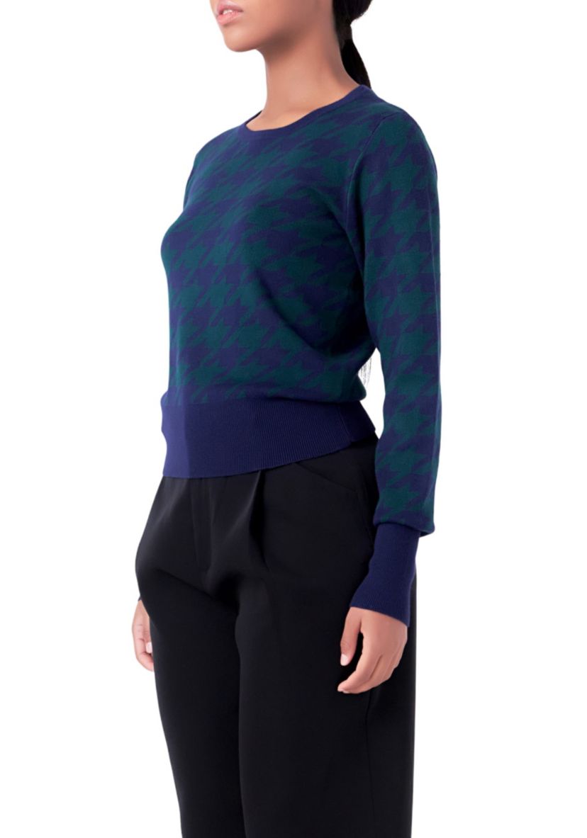 Knit Houndstooth Sweater