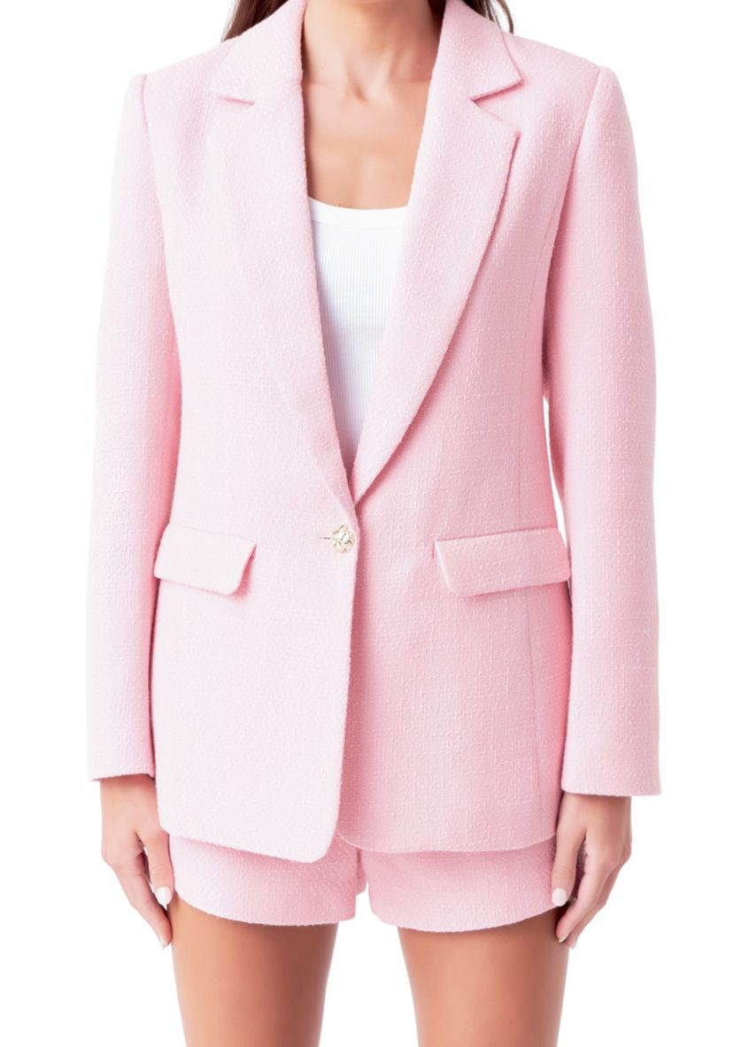 Tweed Single Breast Blazer